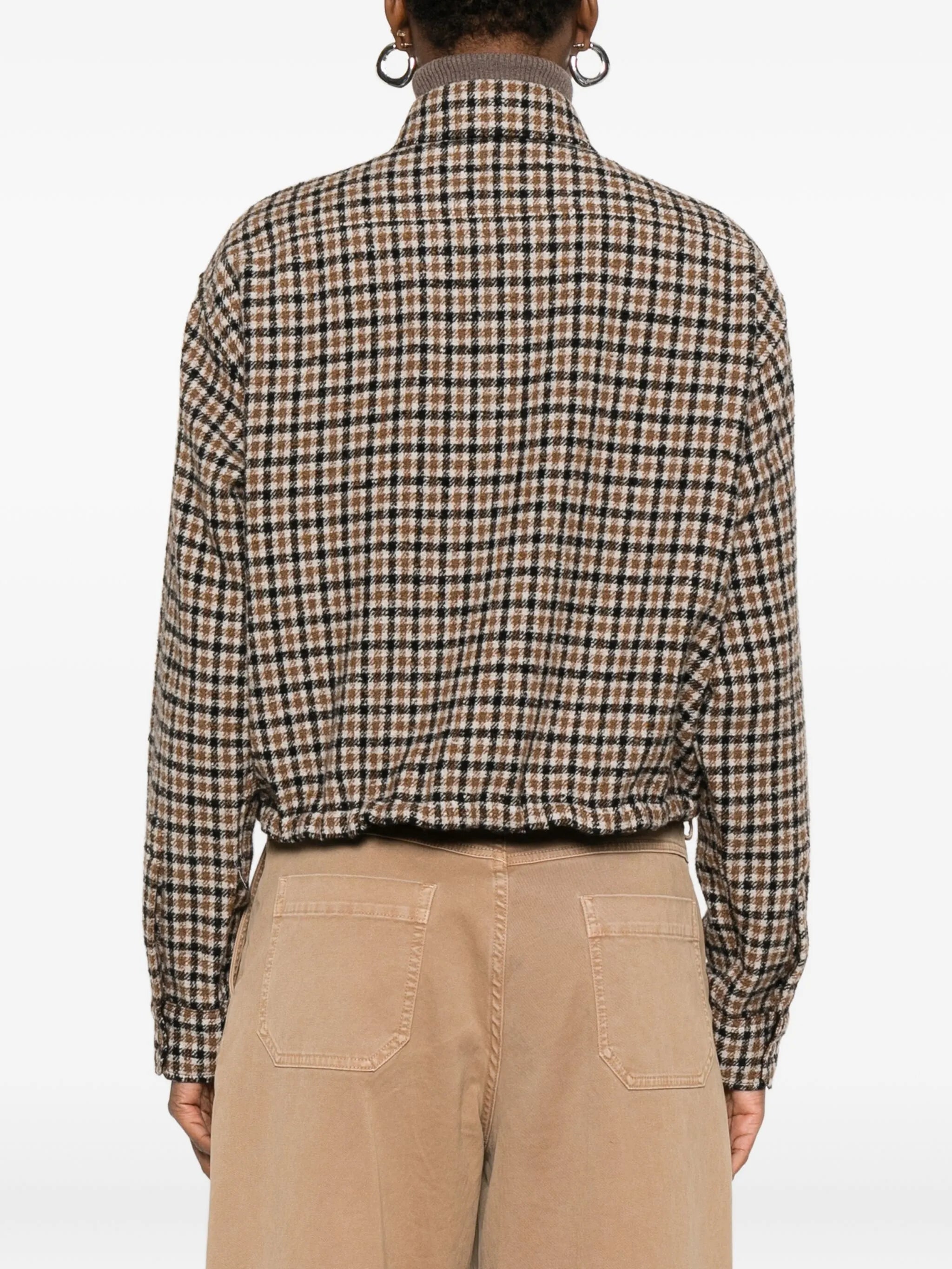 macro-check wool overshirt