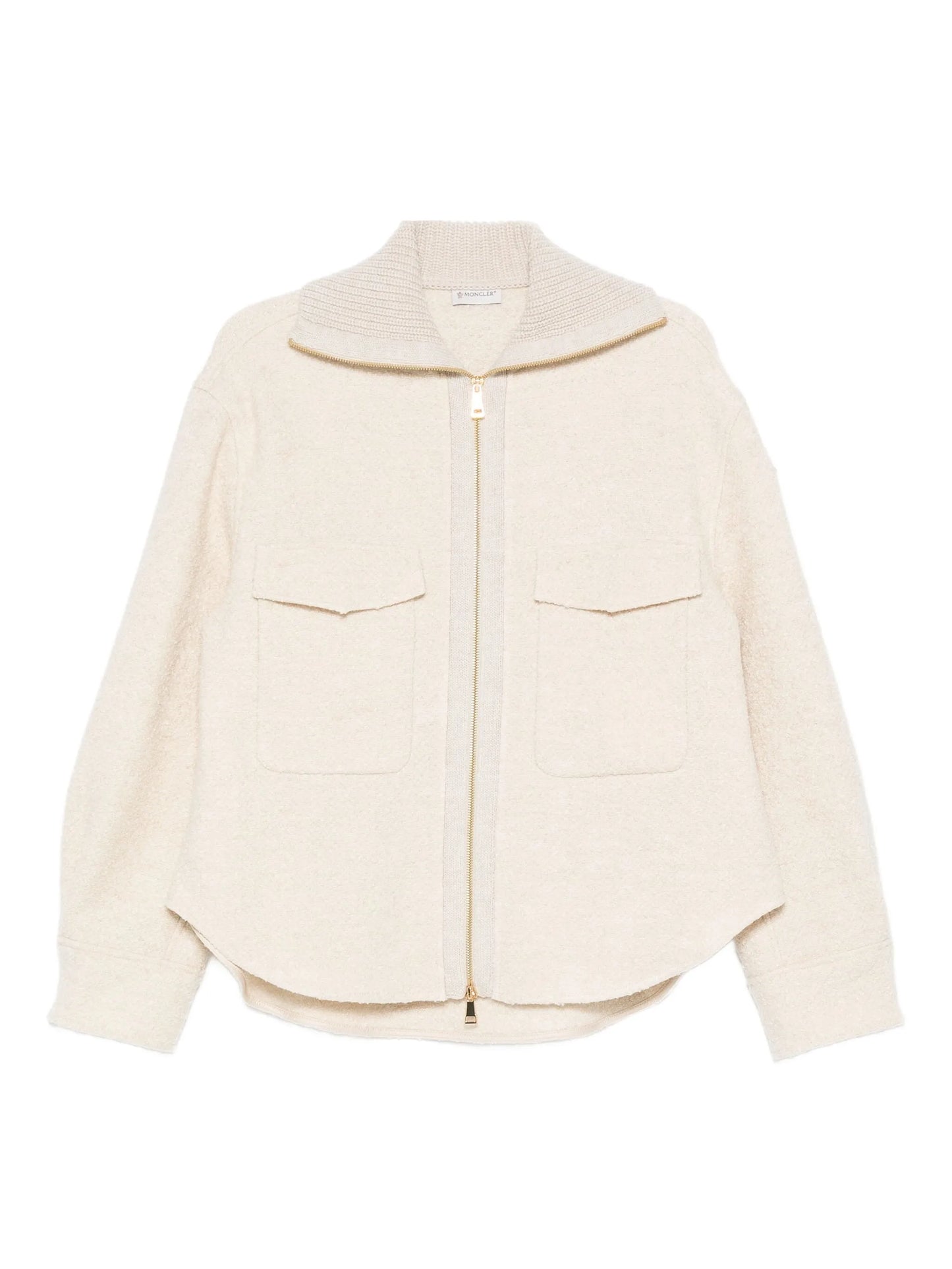 zip-up bouclé jacket