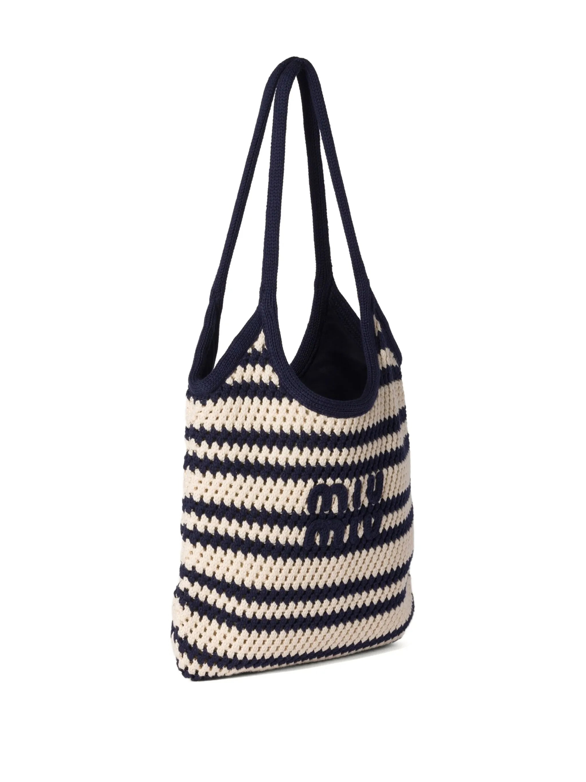 Ivy striped crochet tote bag