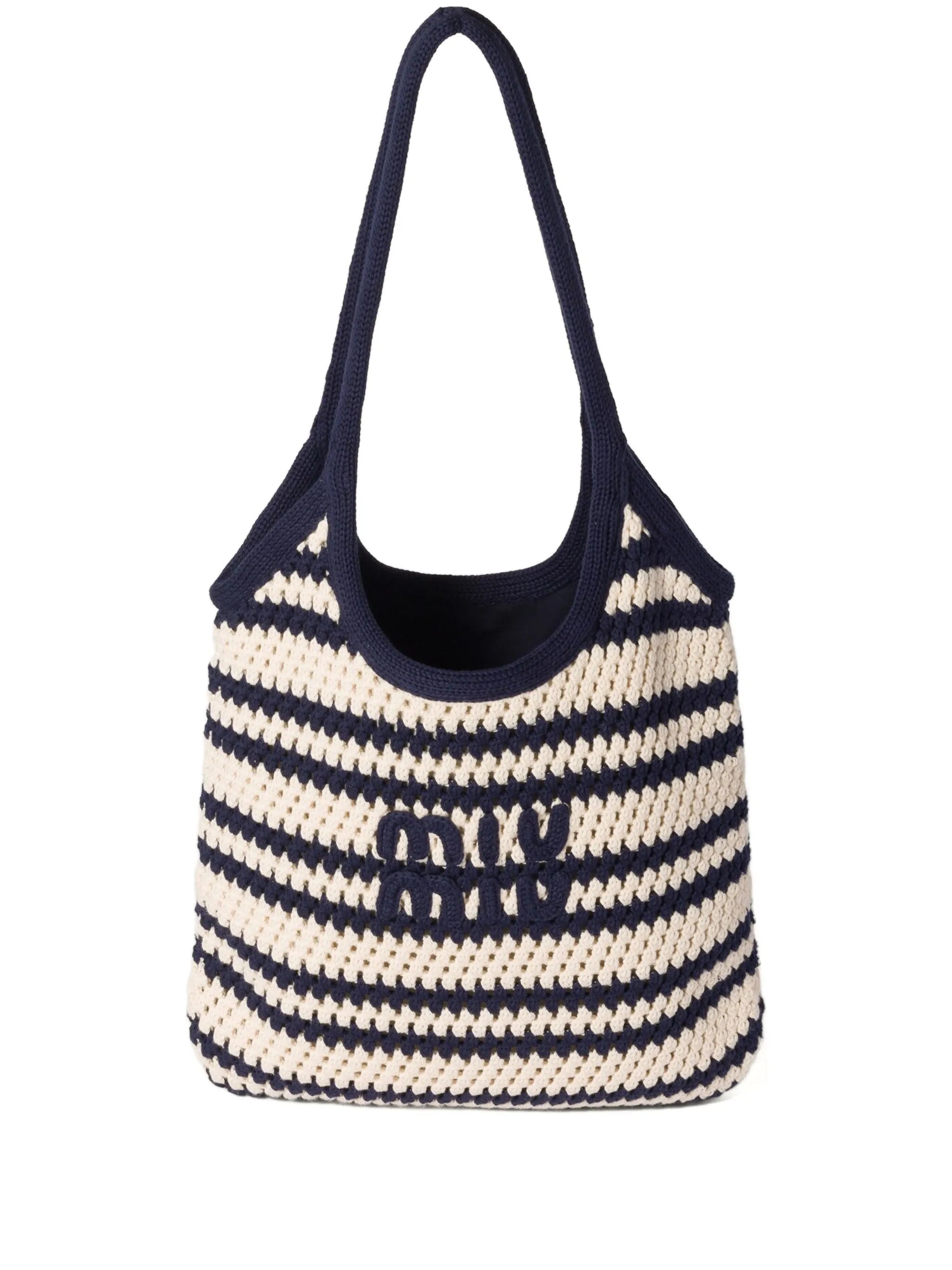 Ivy striped crochet tote bag
