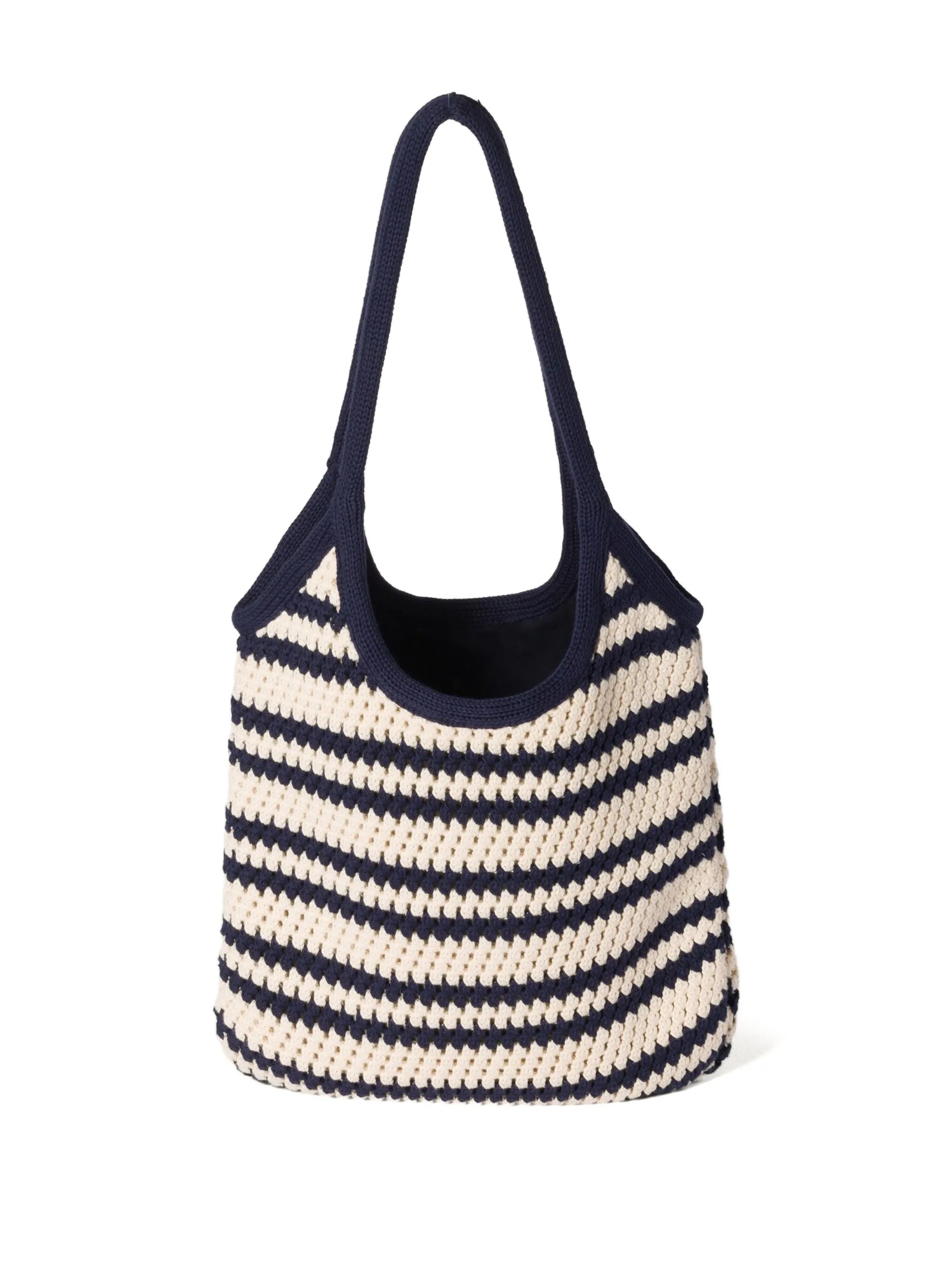 Ivy striped crochet tote bag