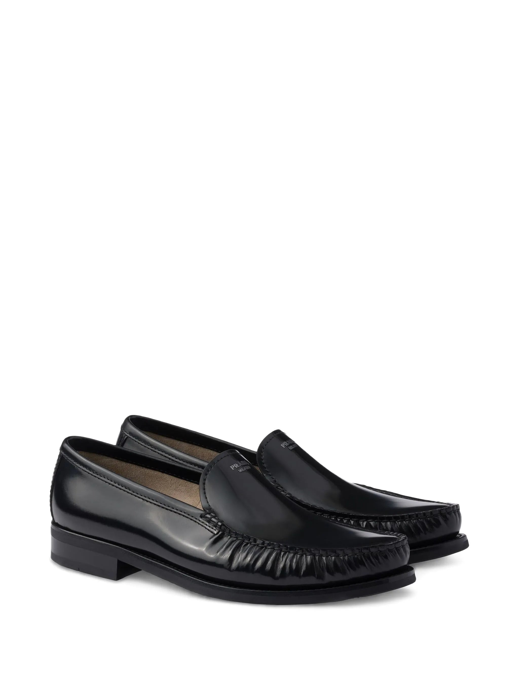 brushed-leather loafers
