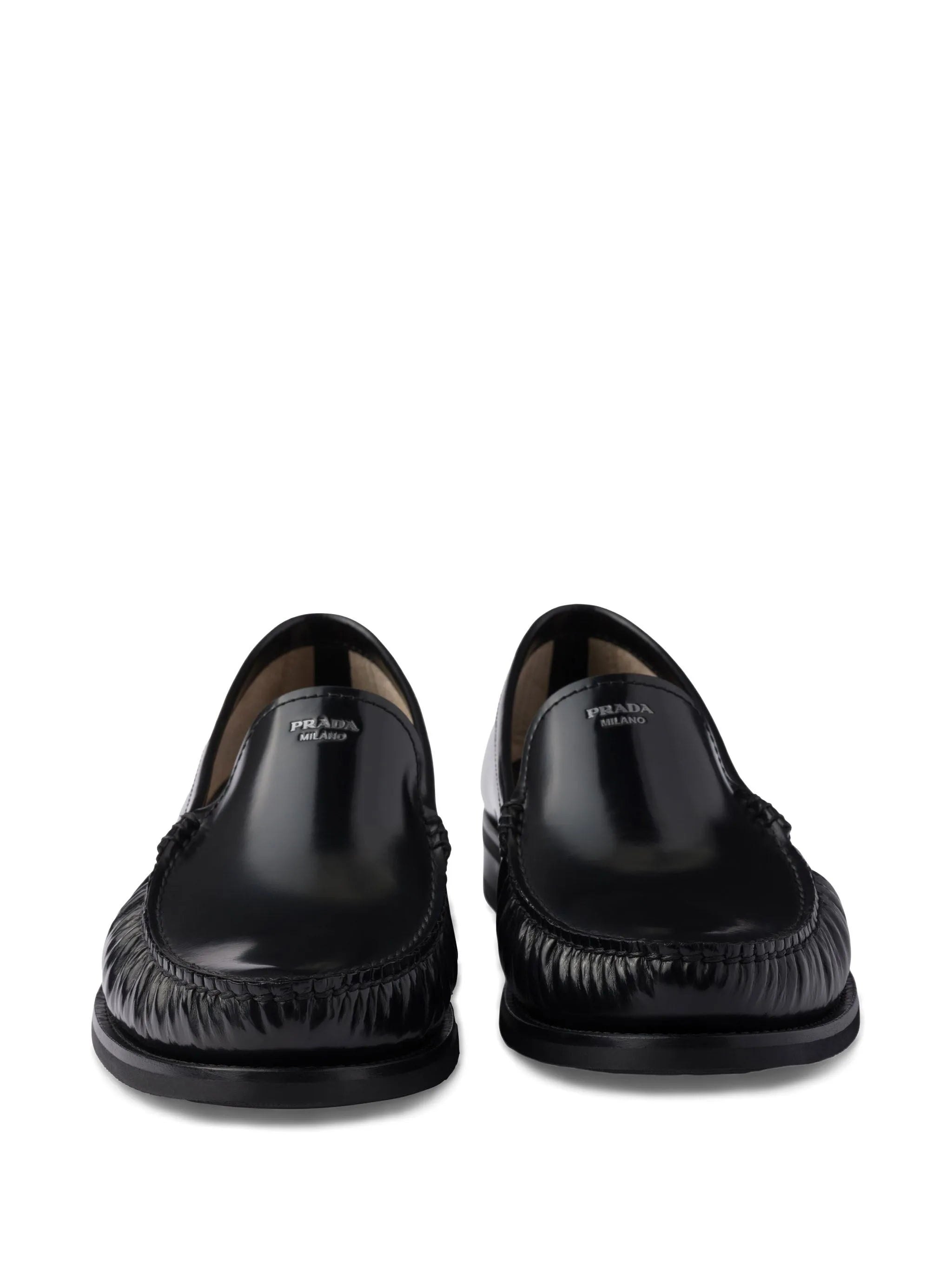 brushed-leather loafers