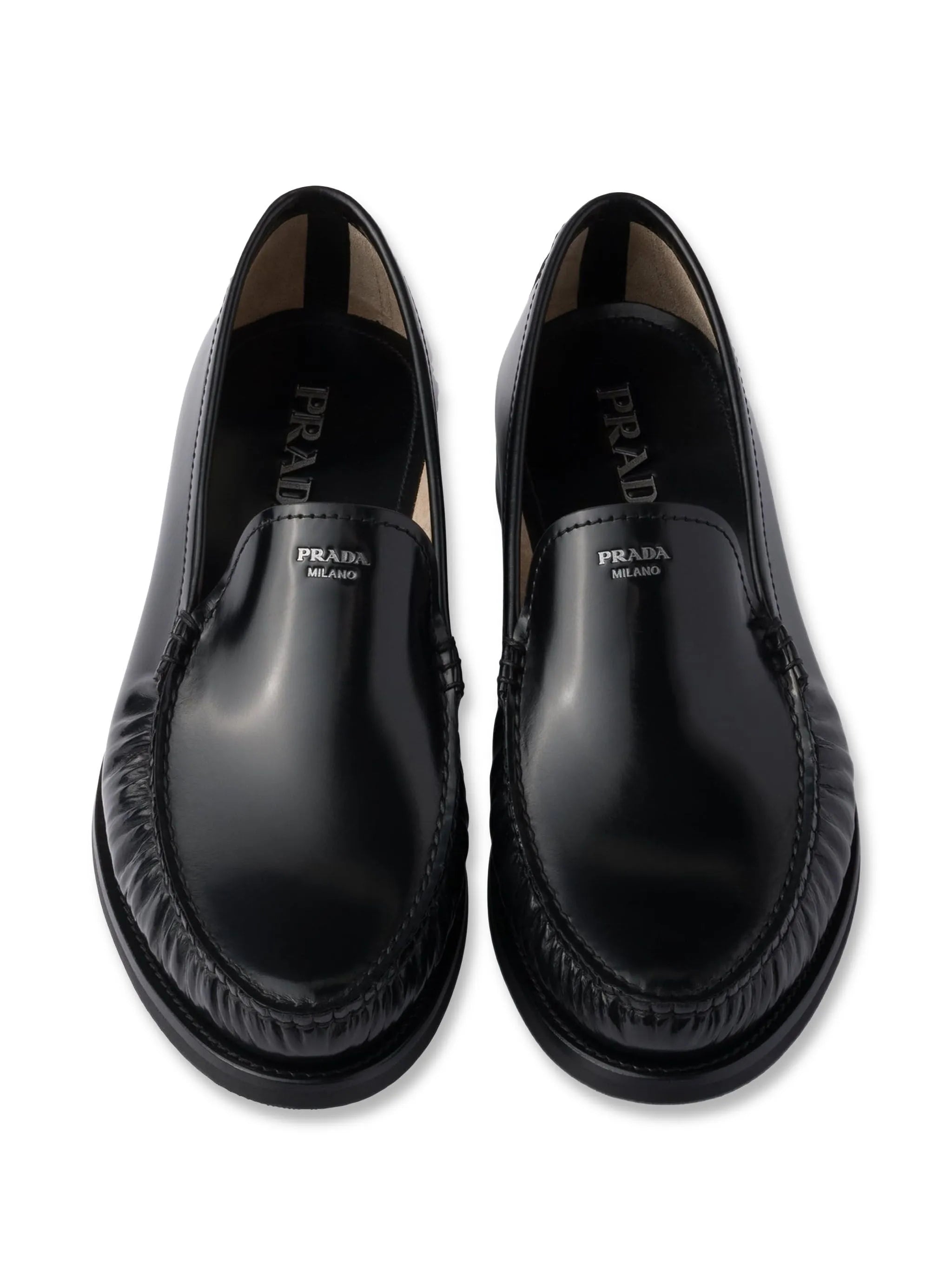 brushed-leather loafers