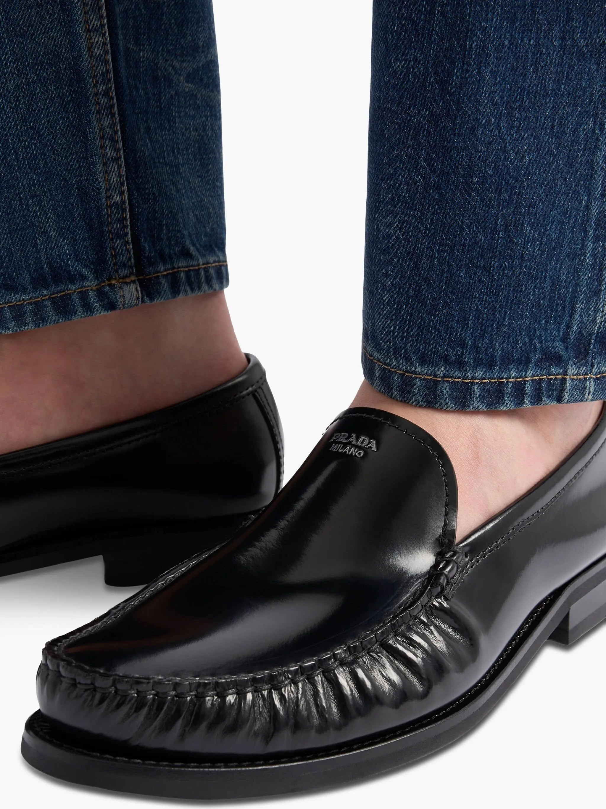 brushed-leather loafers