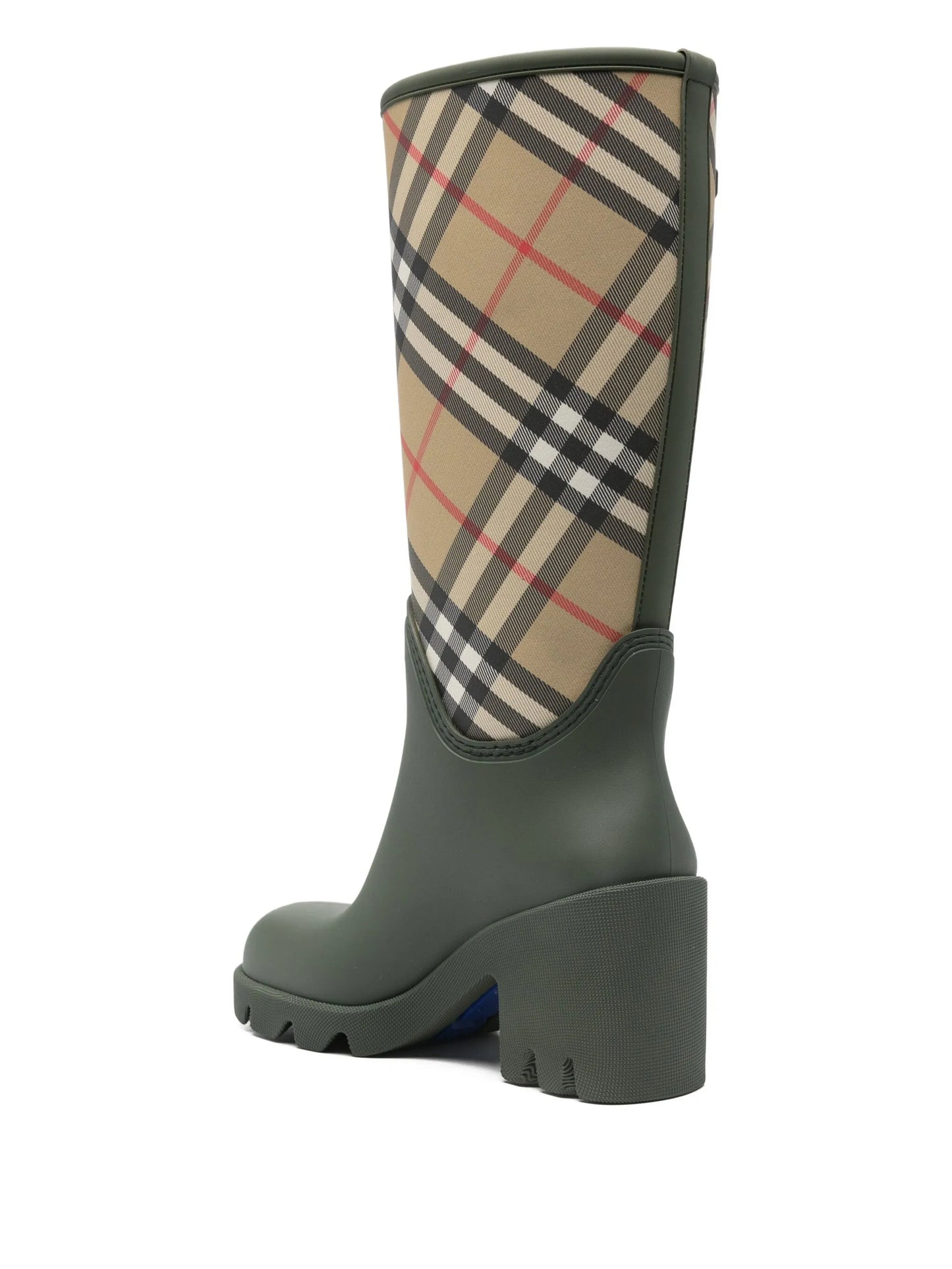 Marsh check-pattern block-heel boots