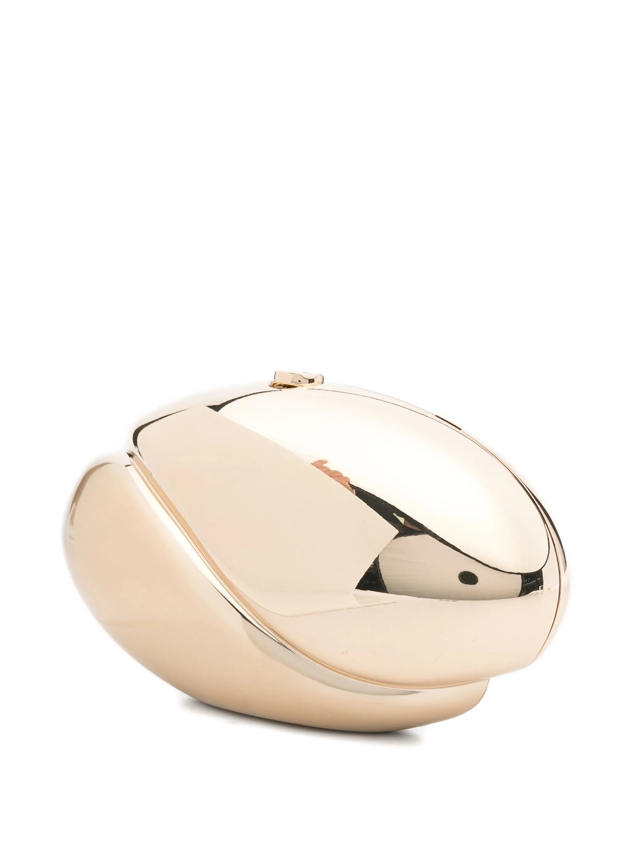 Ameera metallic-effect oval clutch