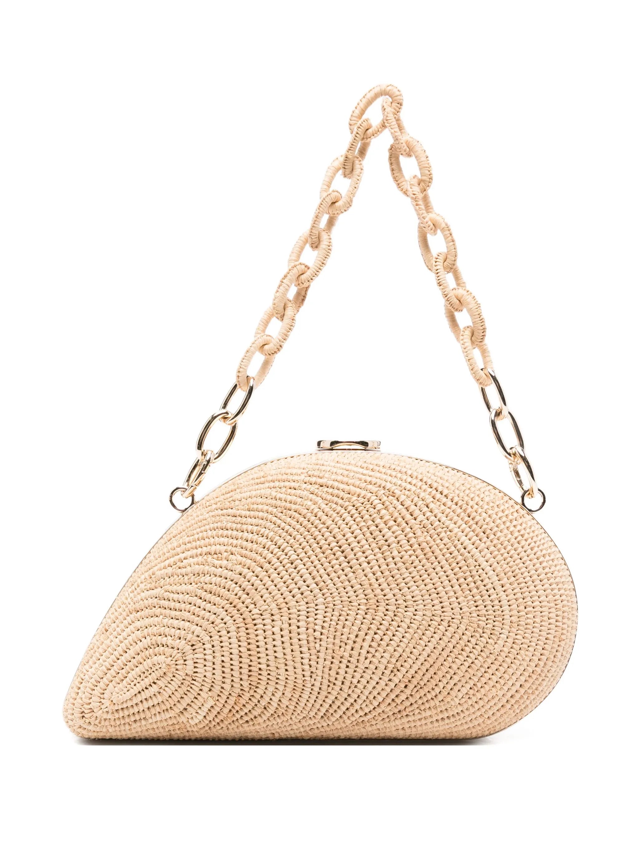 Bridget raffia chain clutch bag