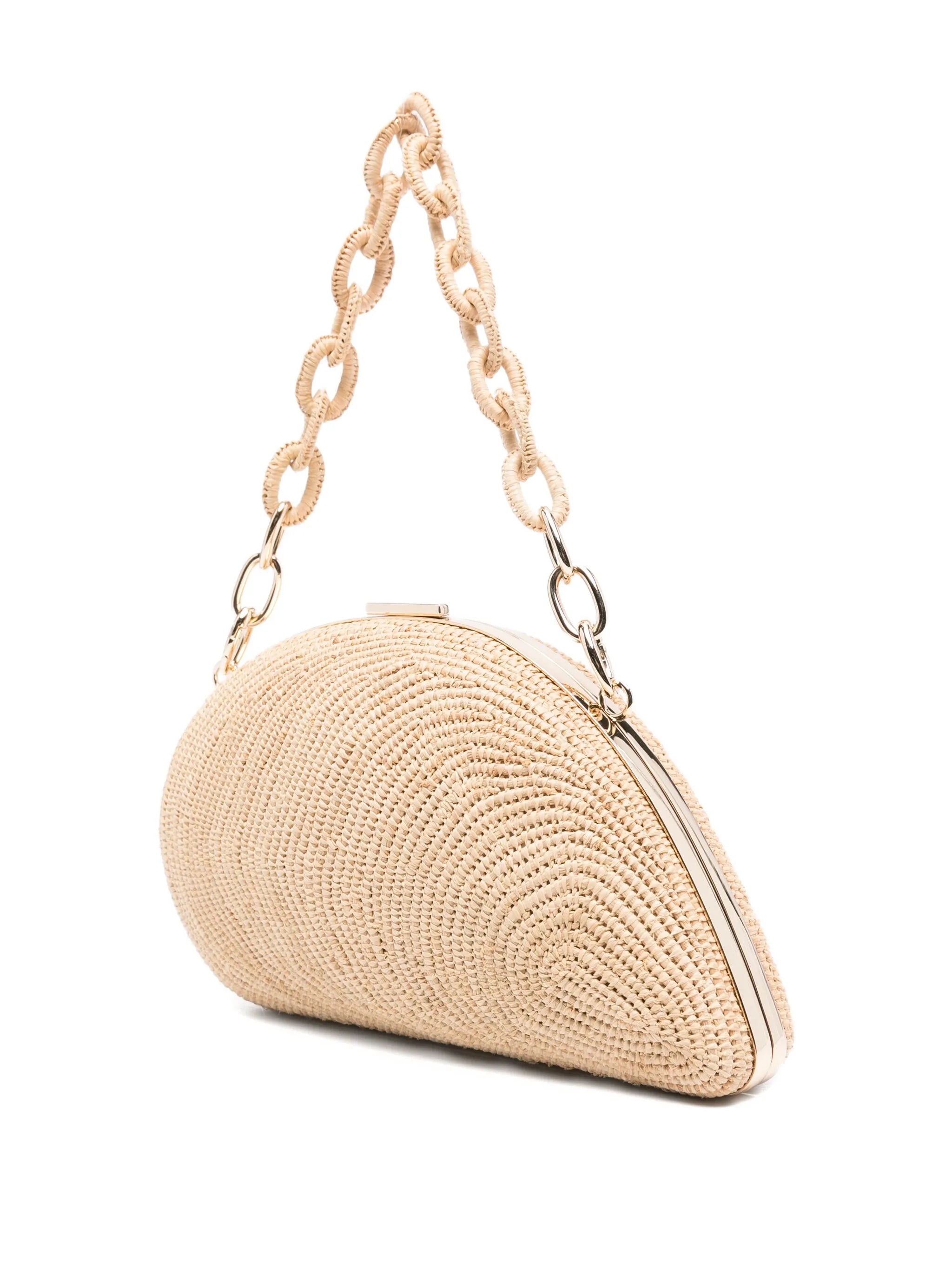Bridget raffia chain clutch bag