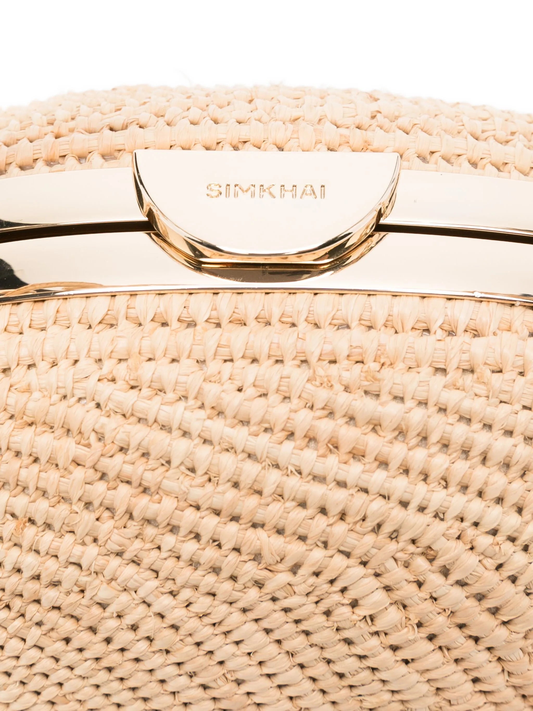 Bridget raffia chain clutch bag