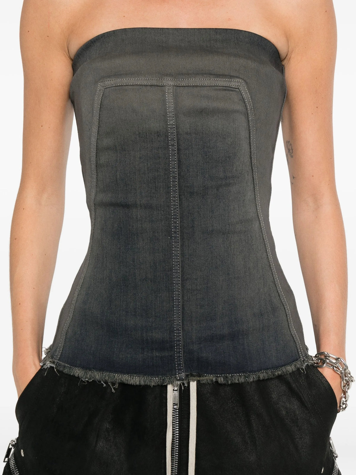 Bustier denim top