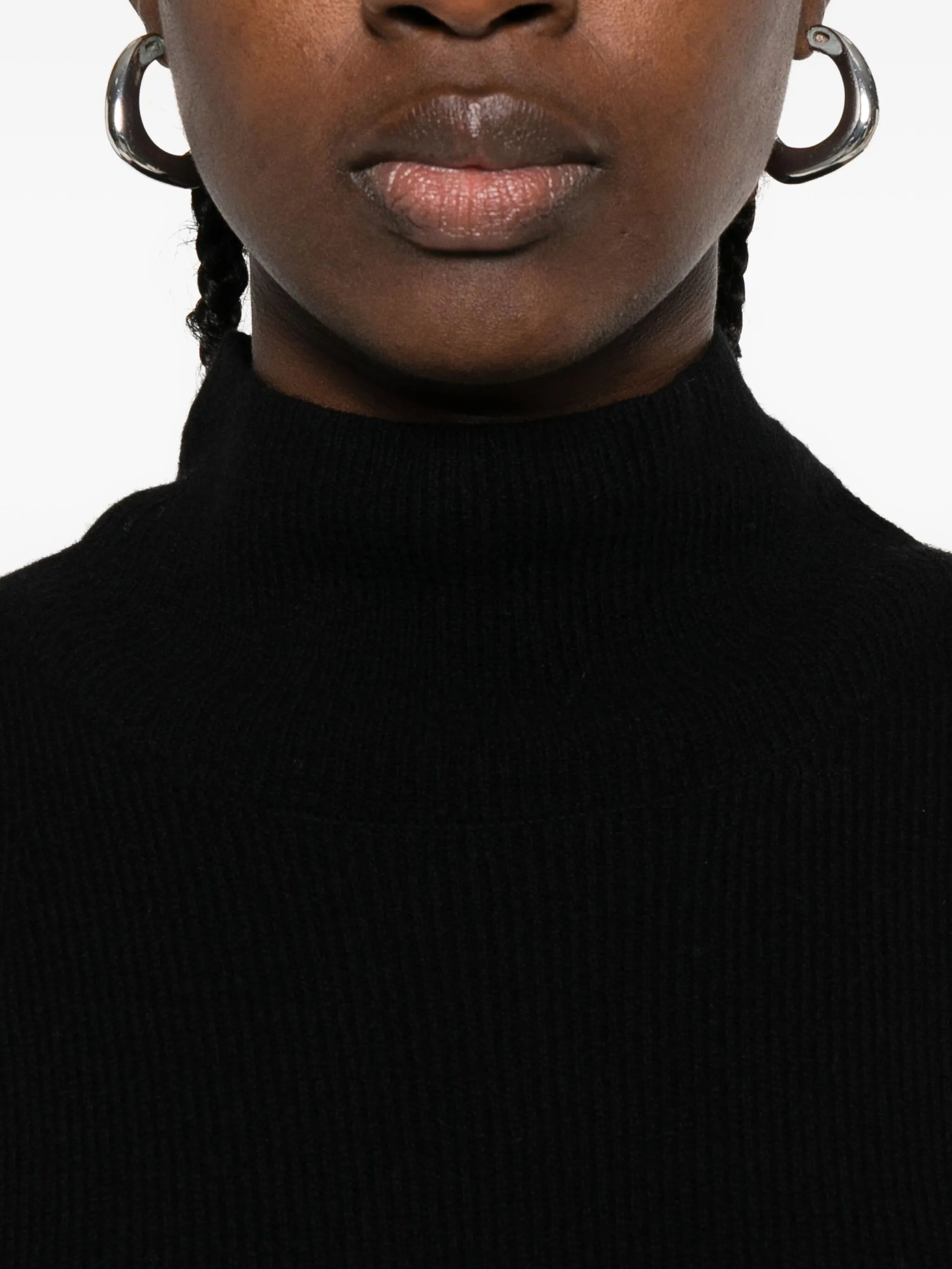 high-neck sleeveless top