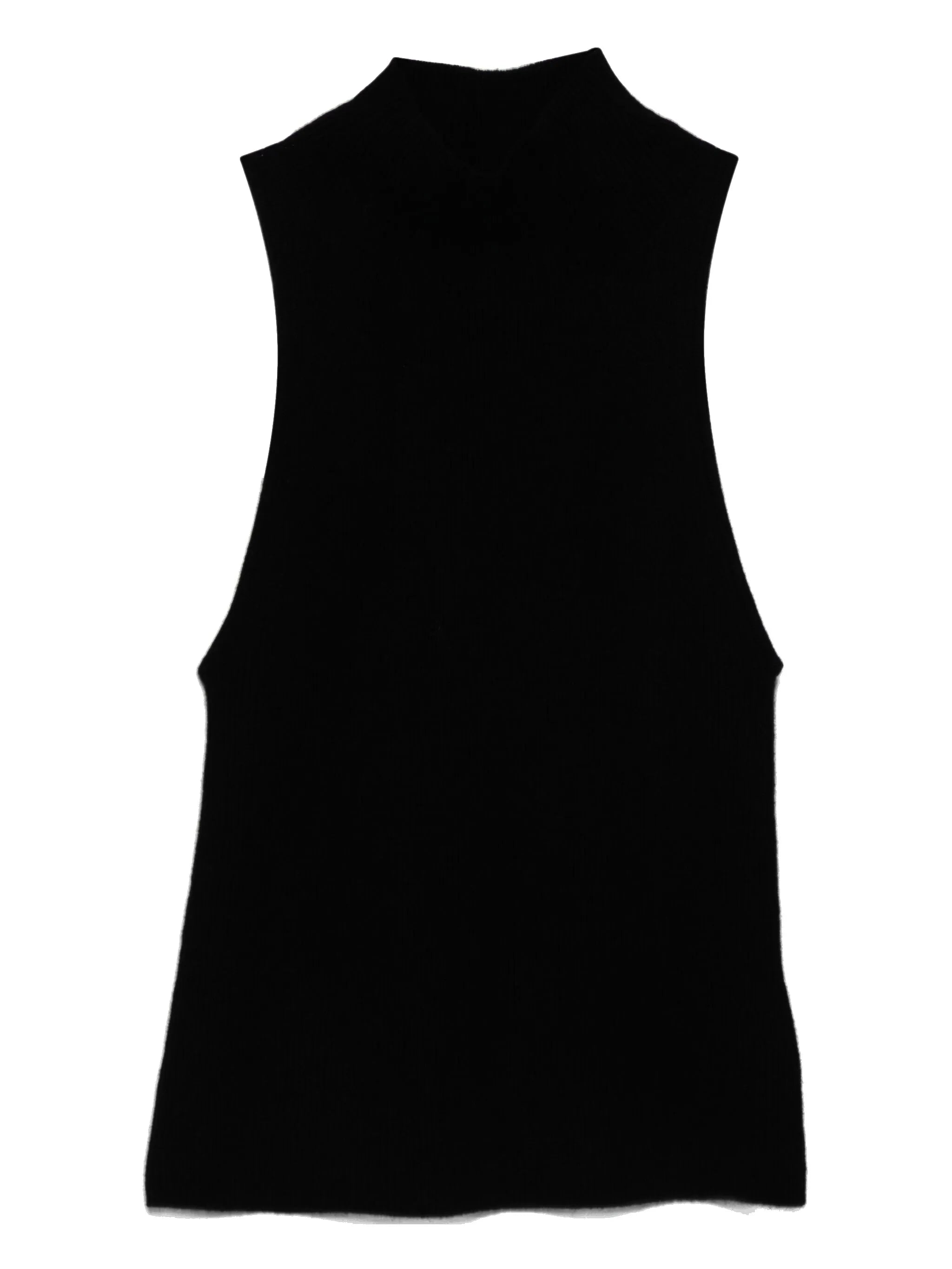 high-neck sleeveless top