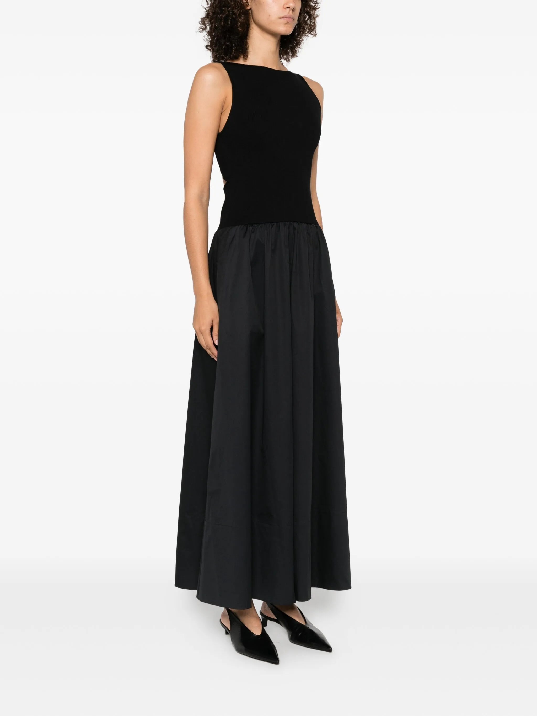 panelled ribbed maxi dress