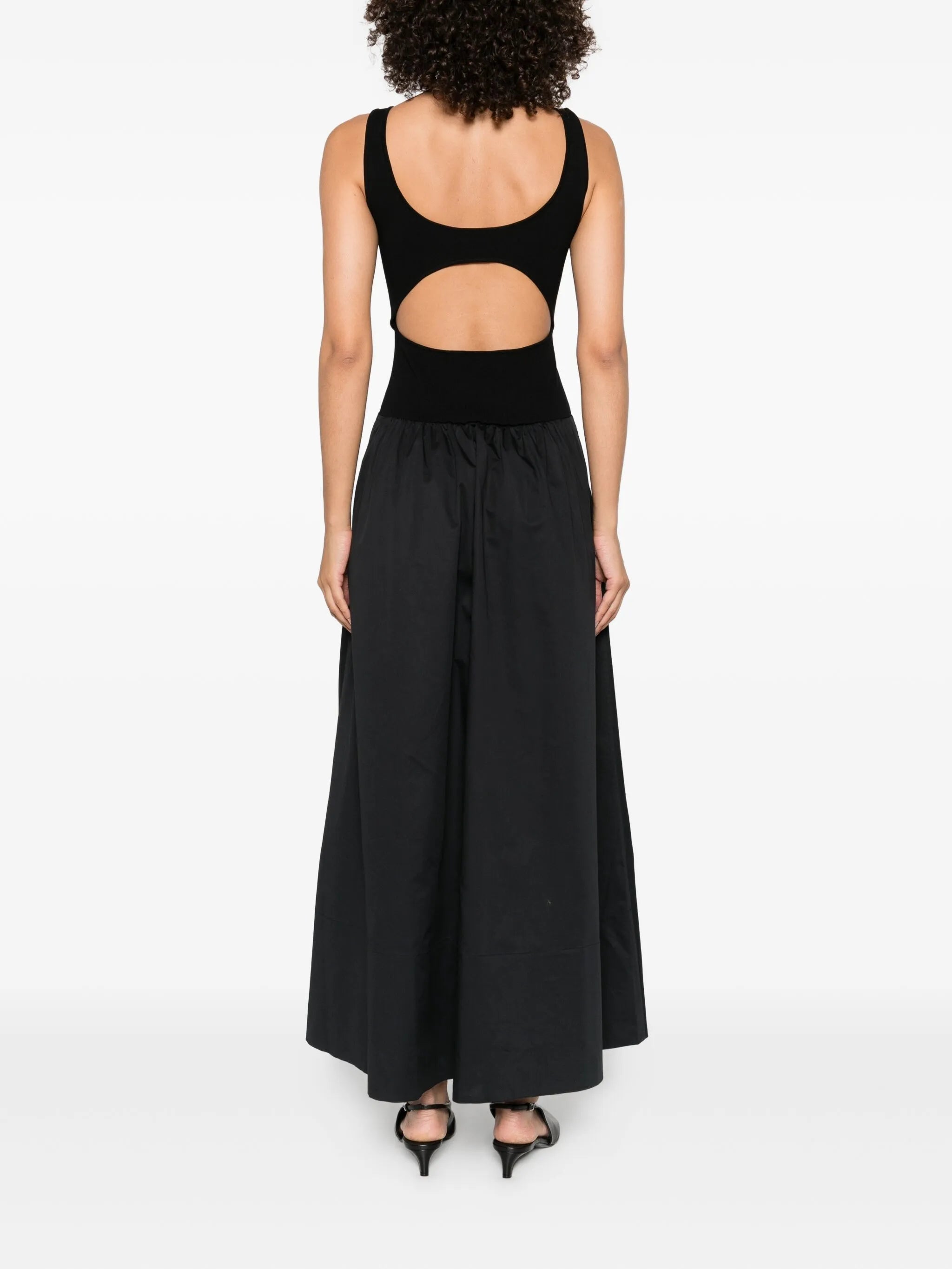 panelled ribbed maxi dress