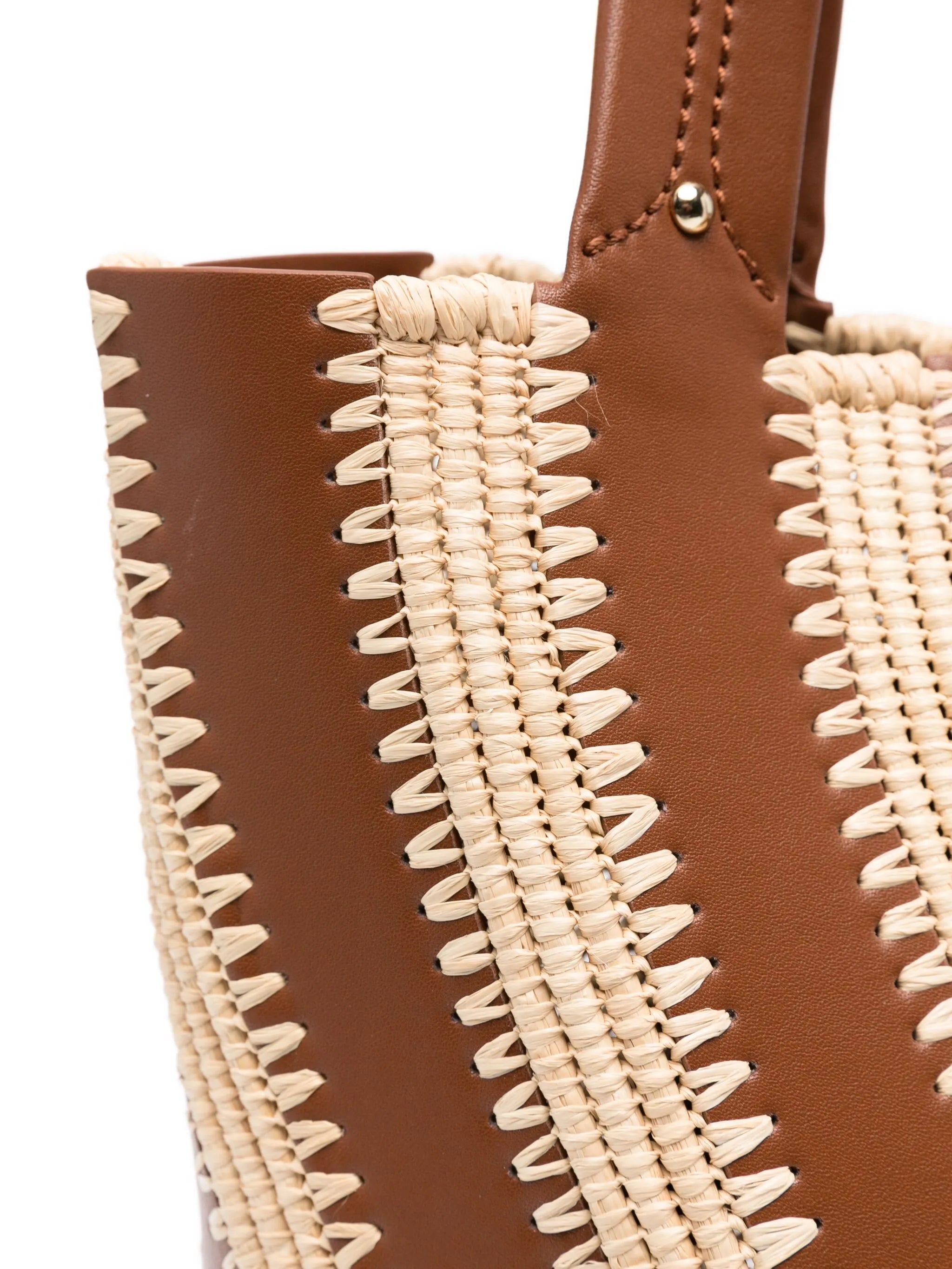 Talia raffia-leather bucket bag