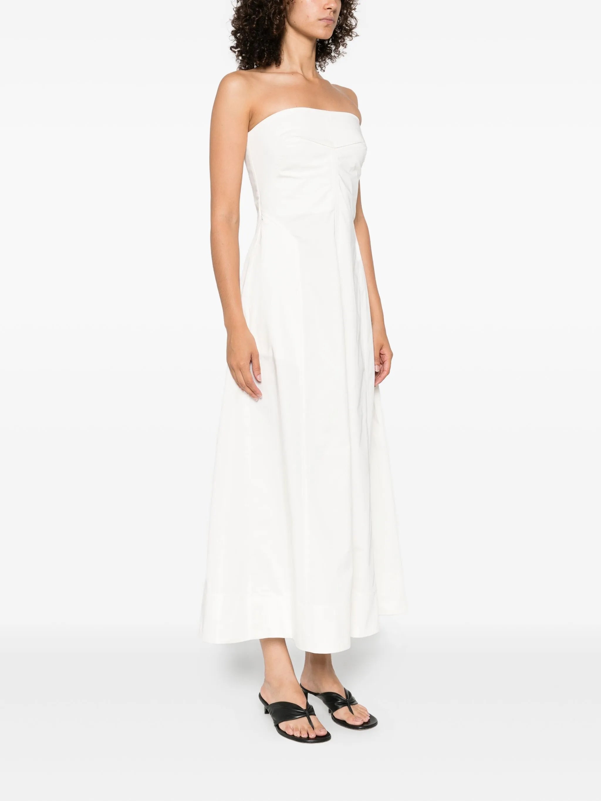 strapless midi dress