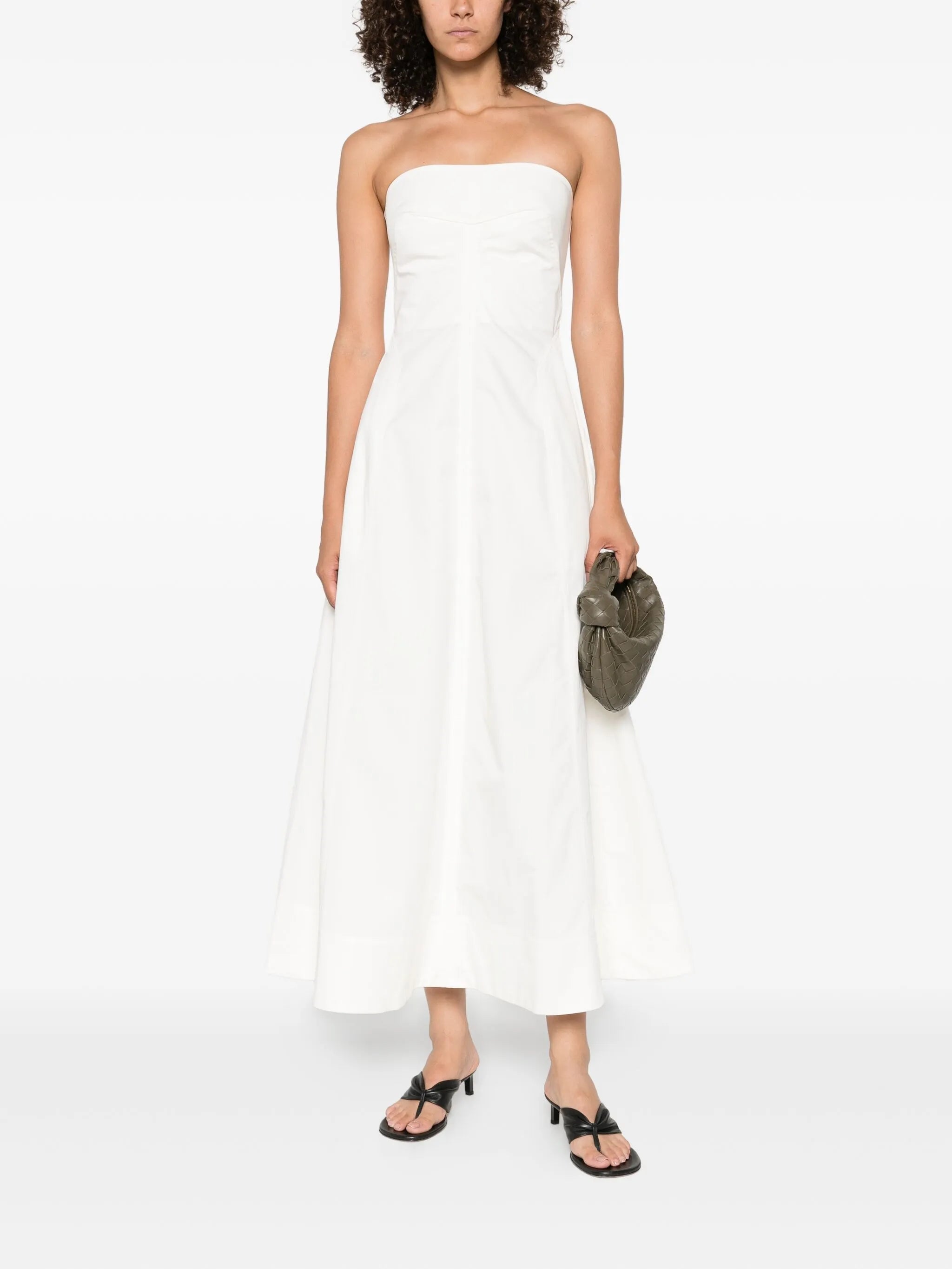 strapless midi dress