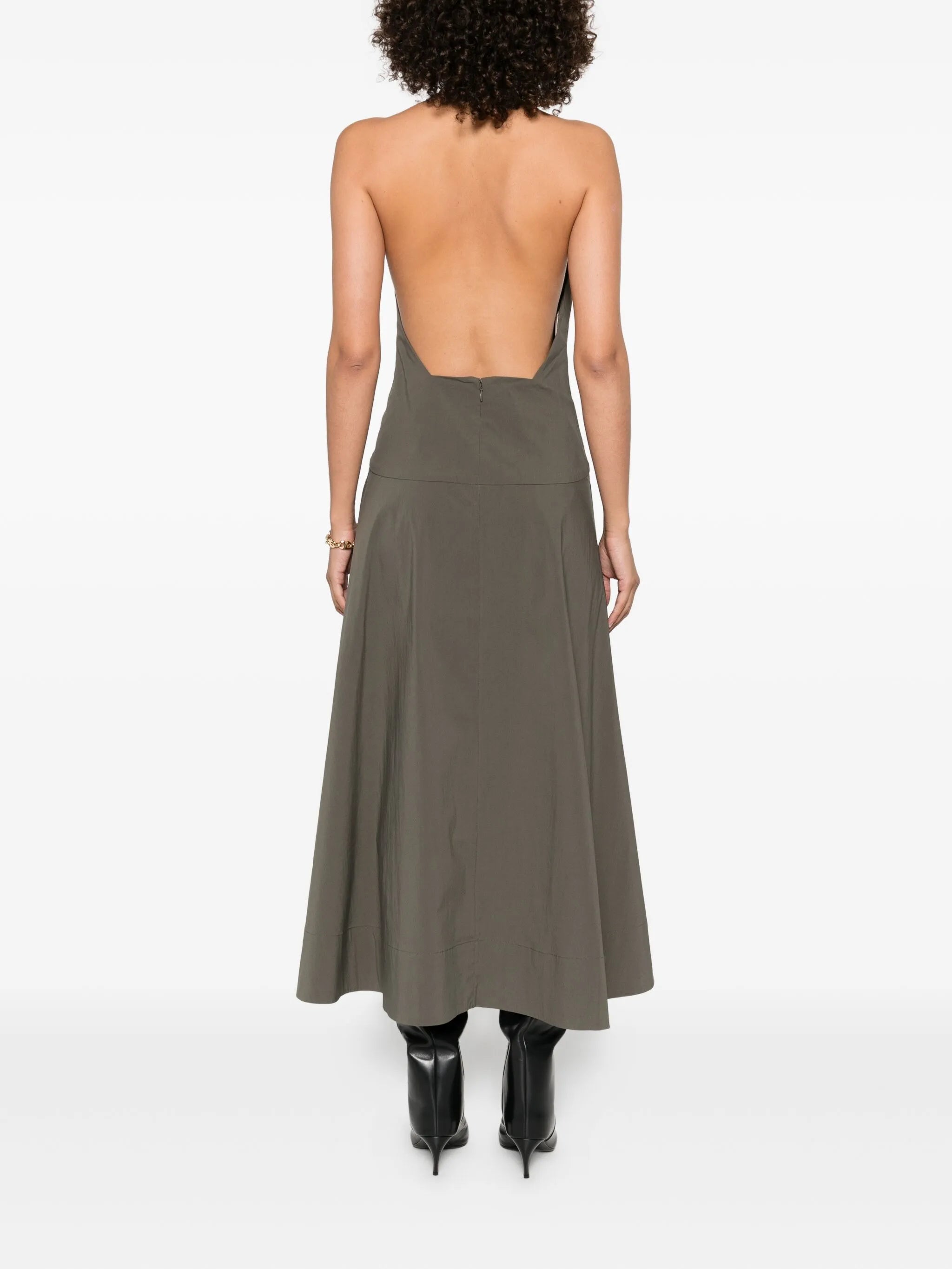 halterneck sleeveless maxi dress