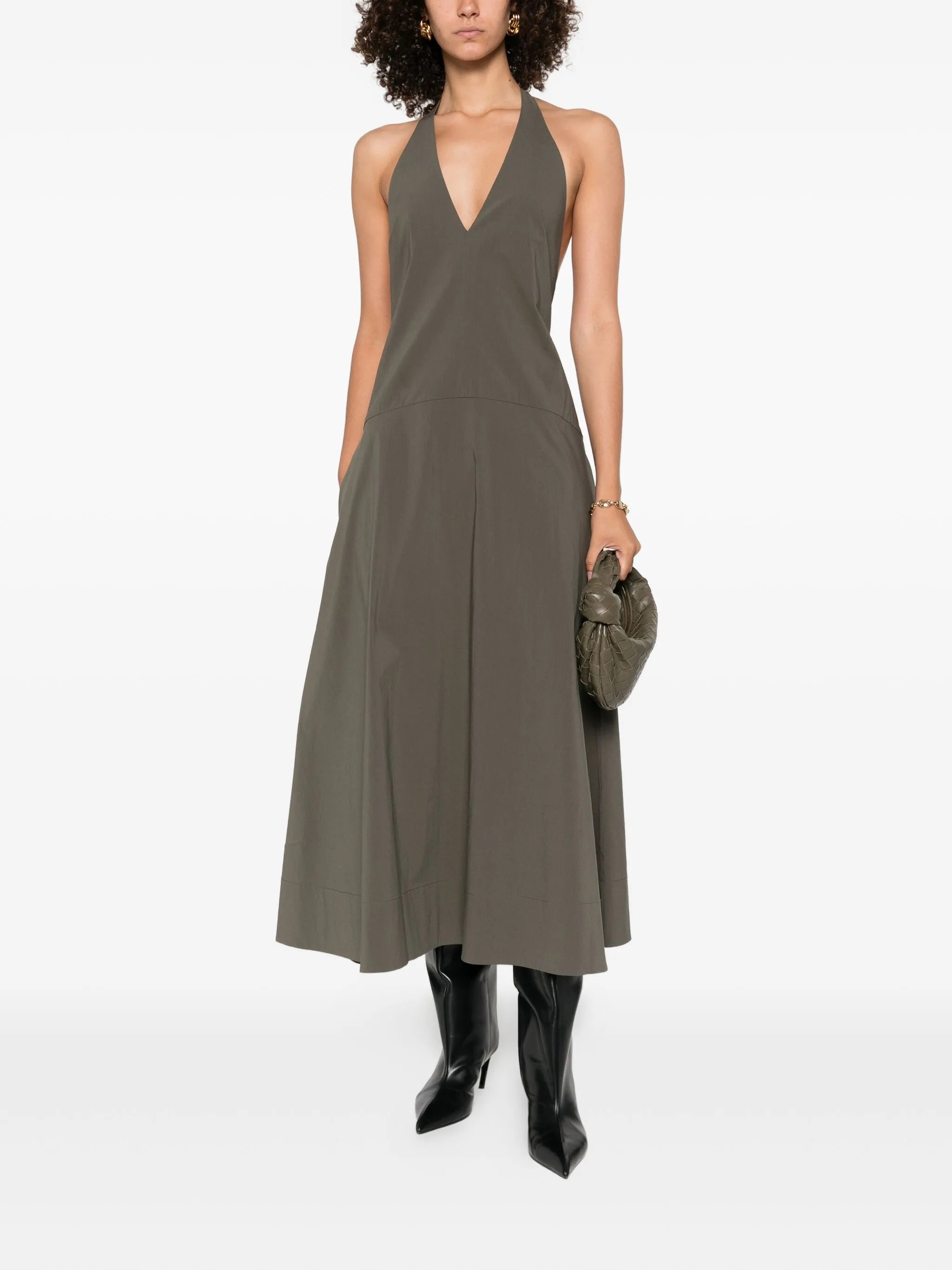 halterneck sleeveless maxi dress