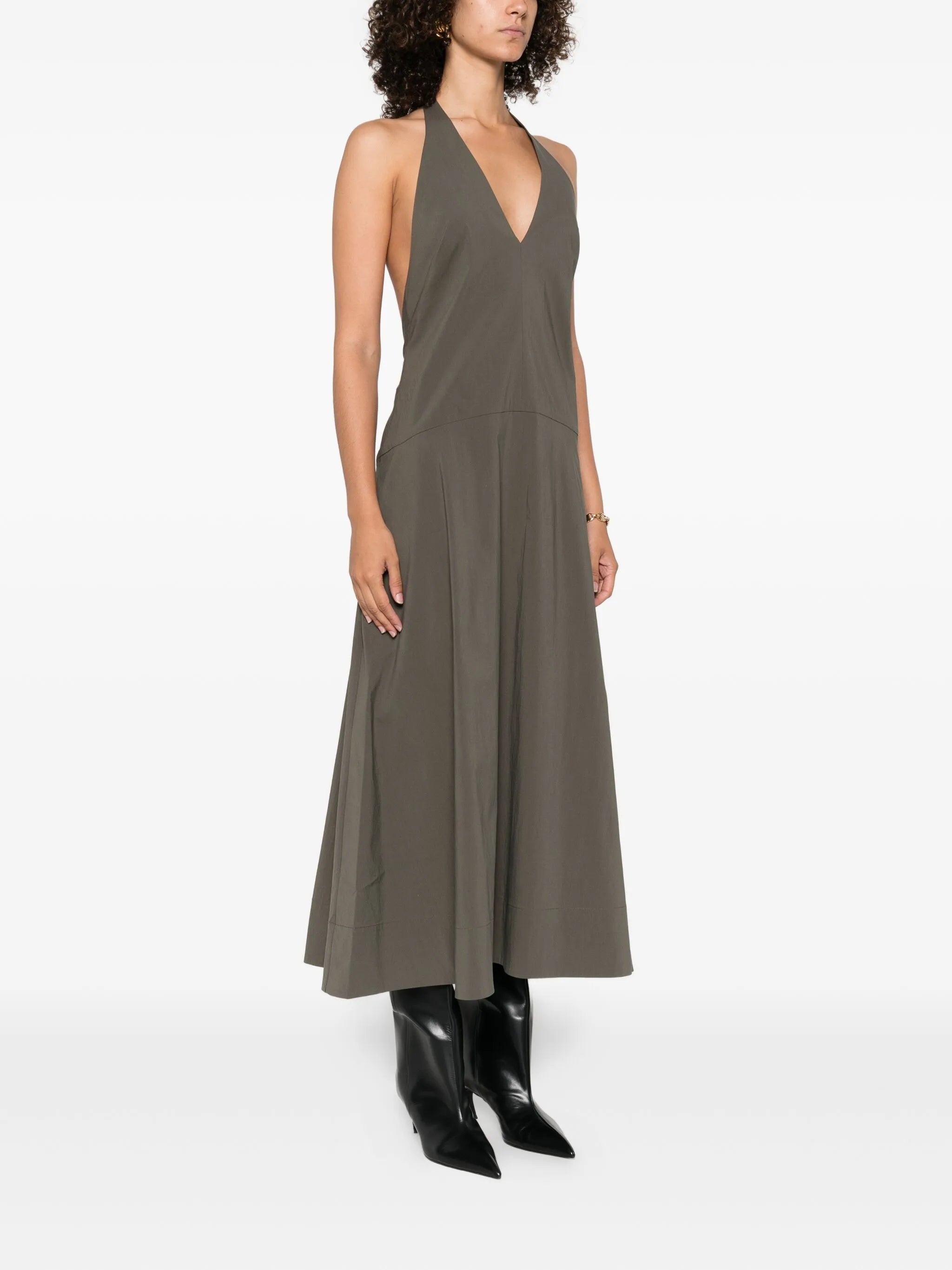 halterneck sleeveless maxi dress