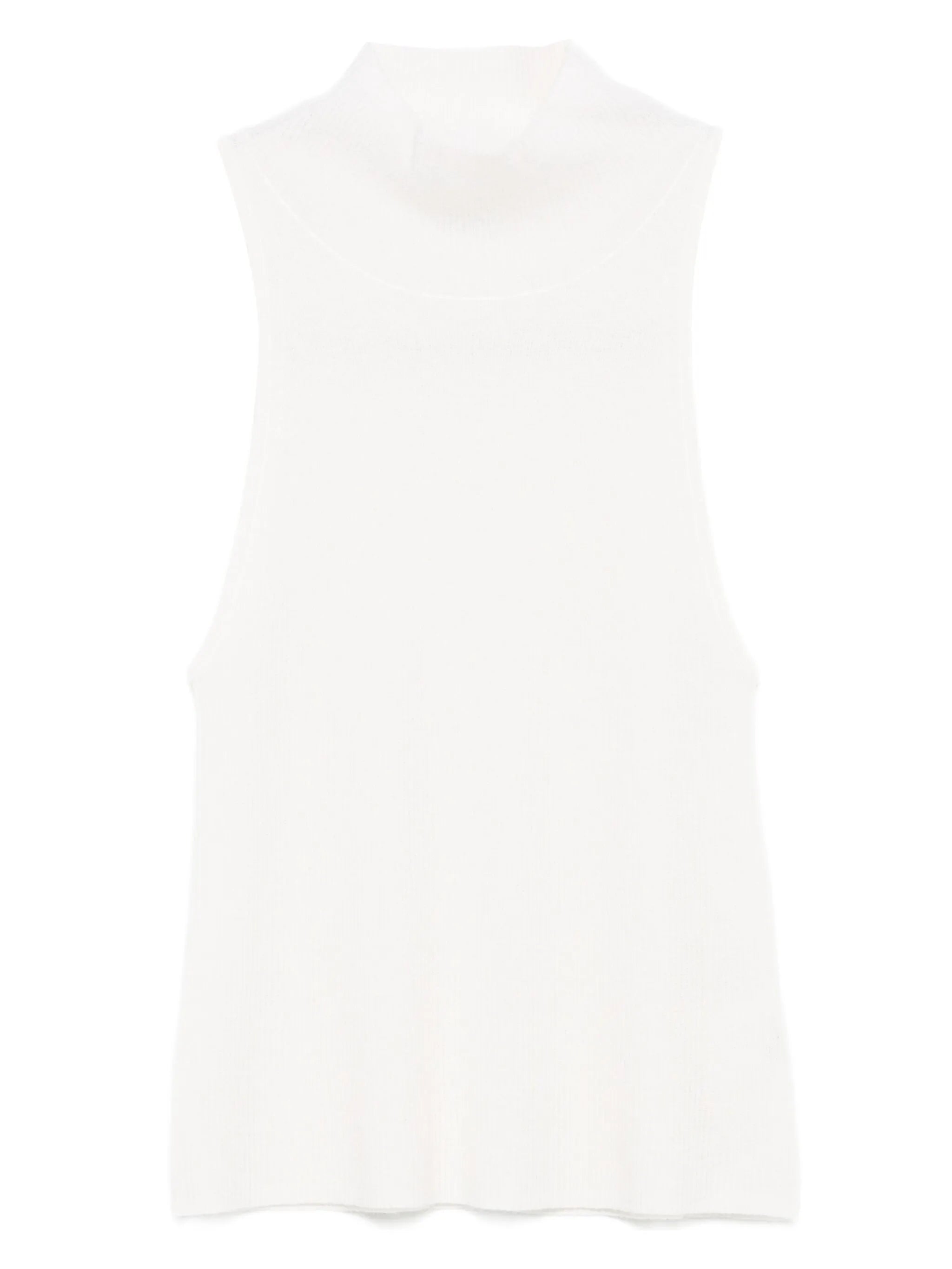 high-neck ribbed vest