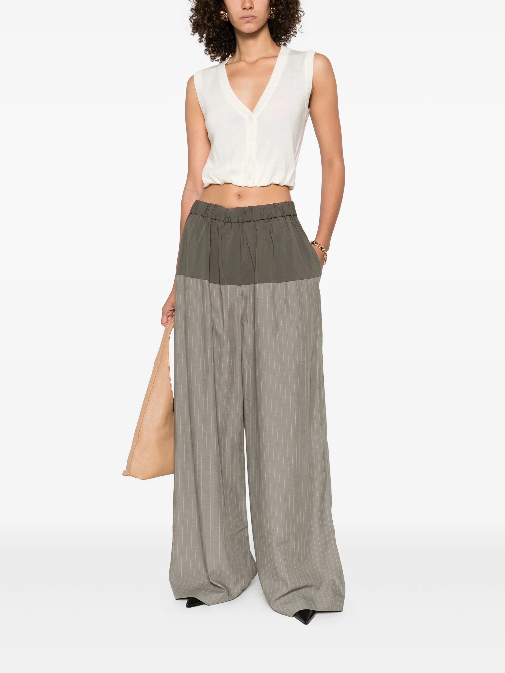 pinstriped trousers