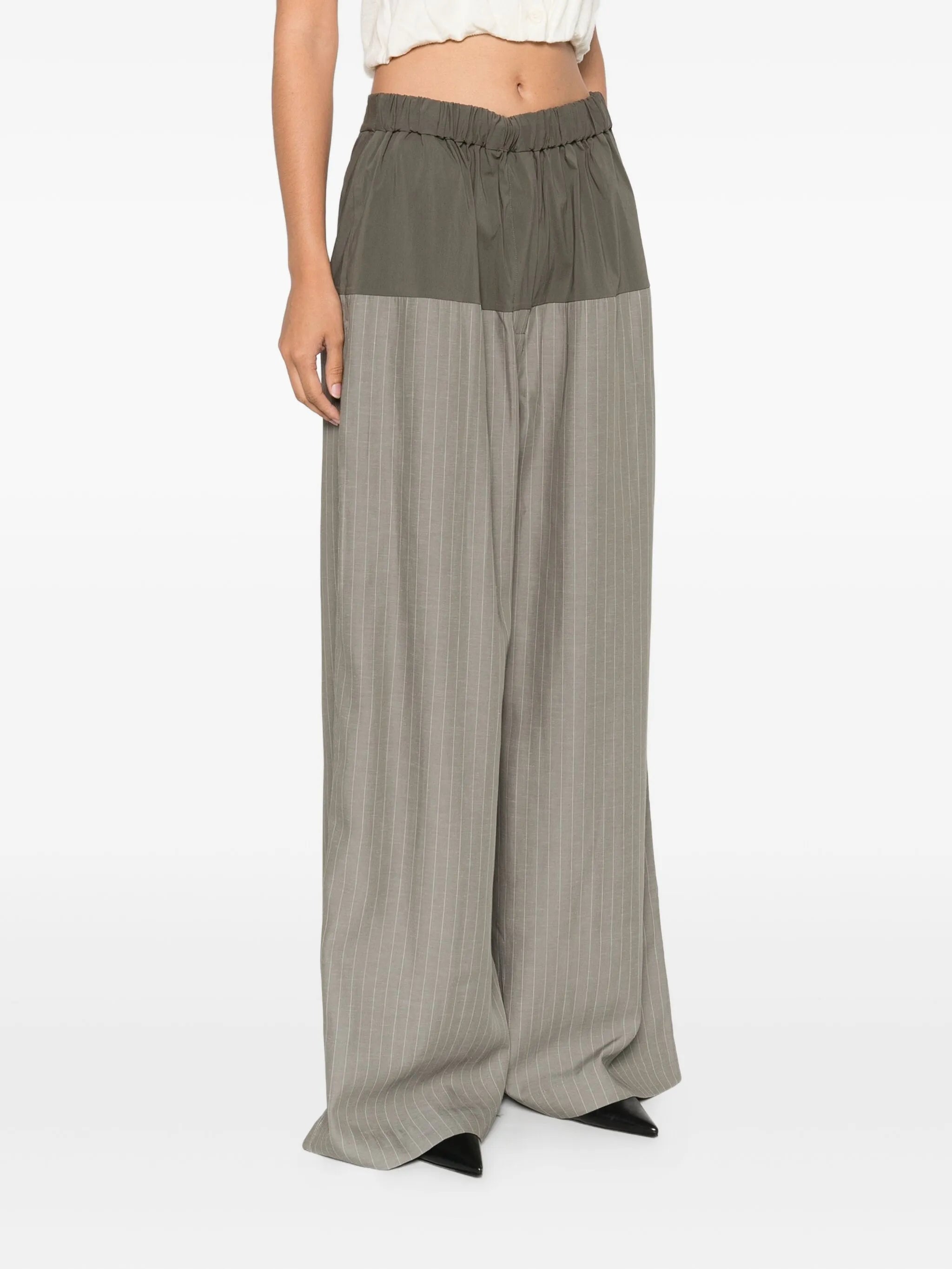pinstriped trousers
