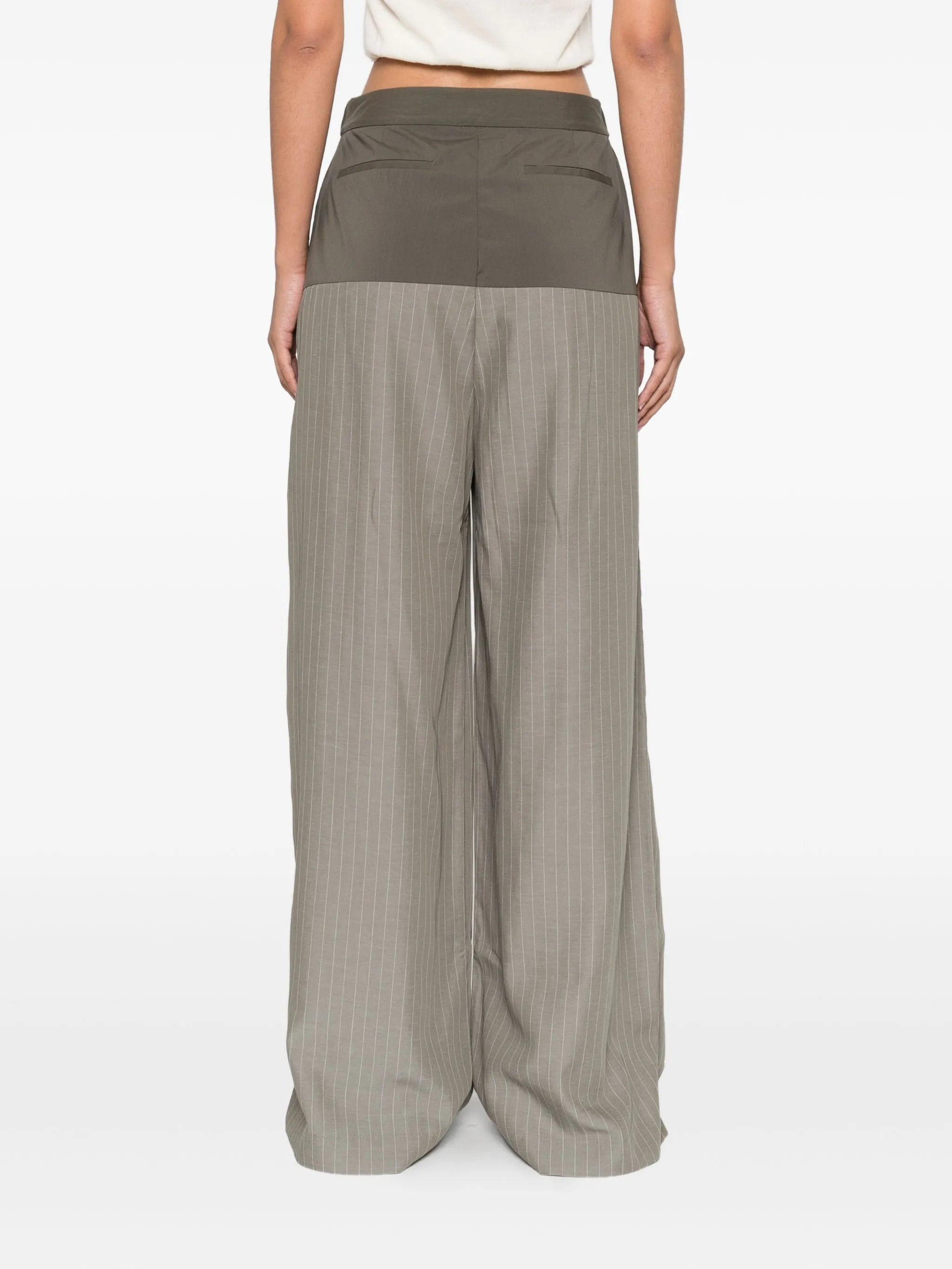 pinstriped trousers