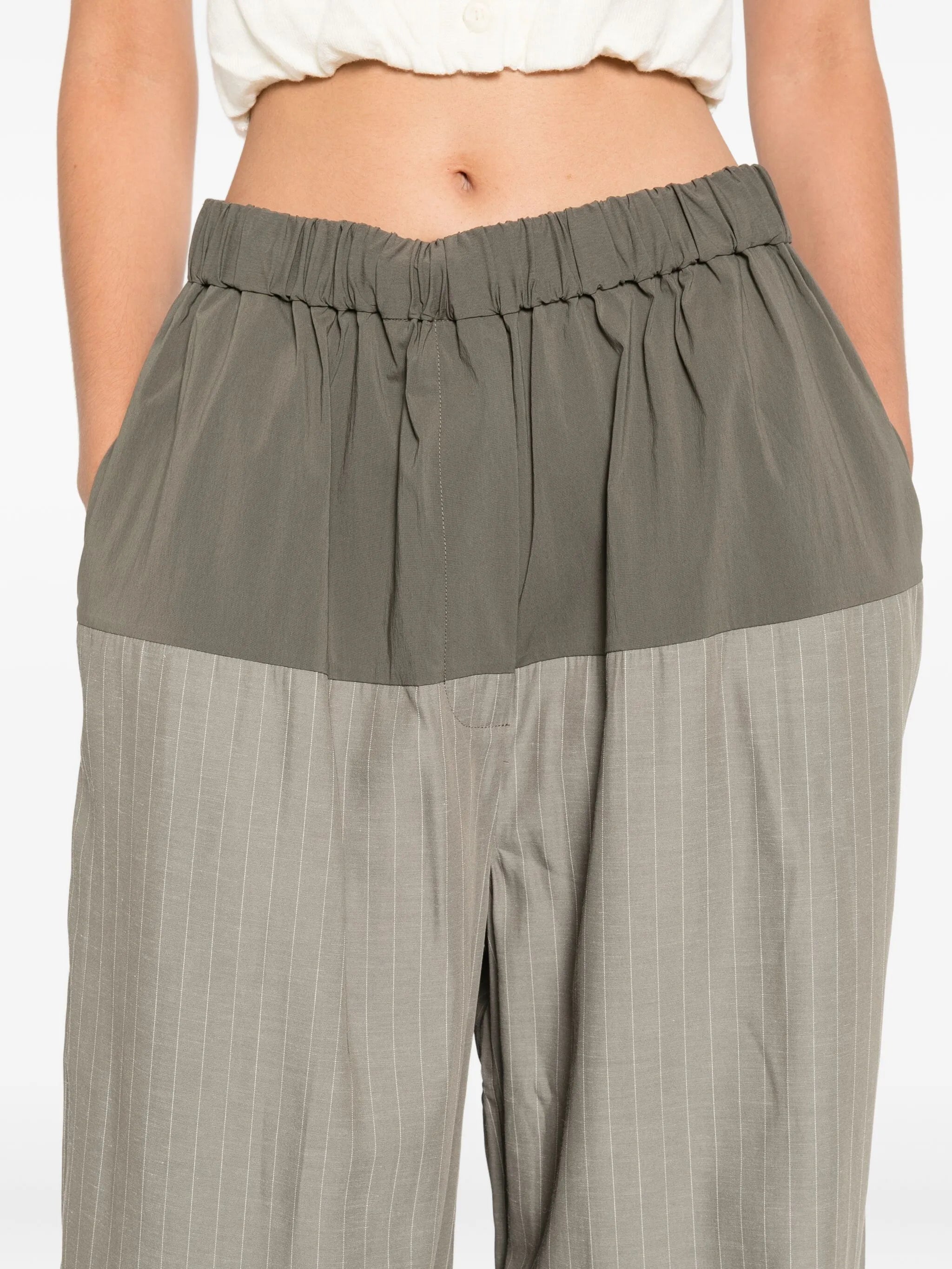 pinstriped trousers