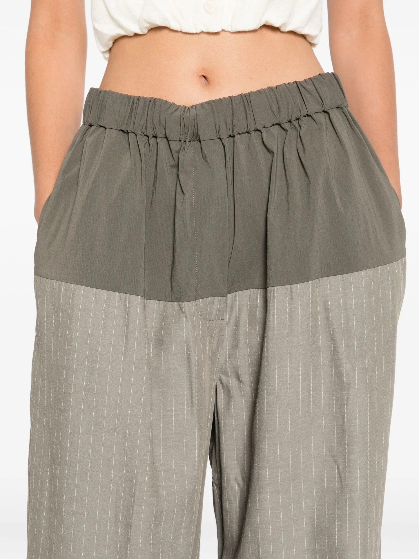 pinstriped trousers