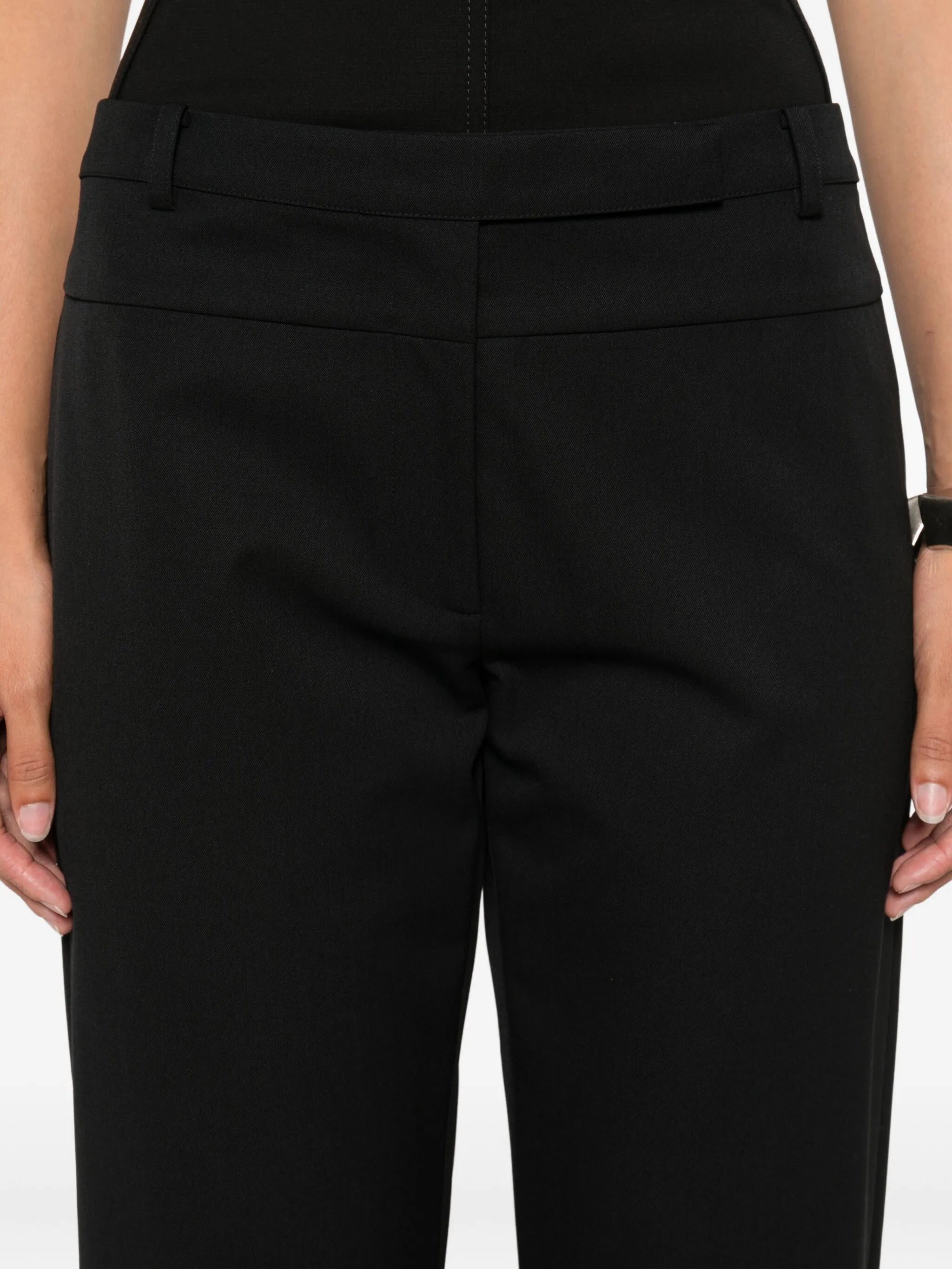 panelled slim-cut trousers