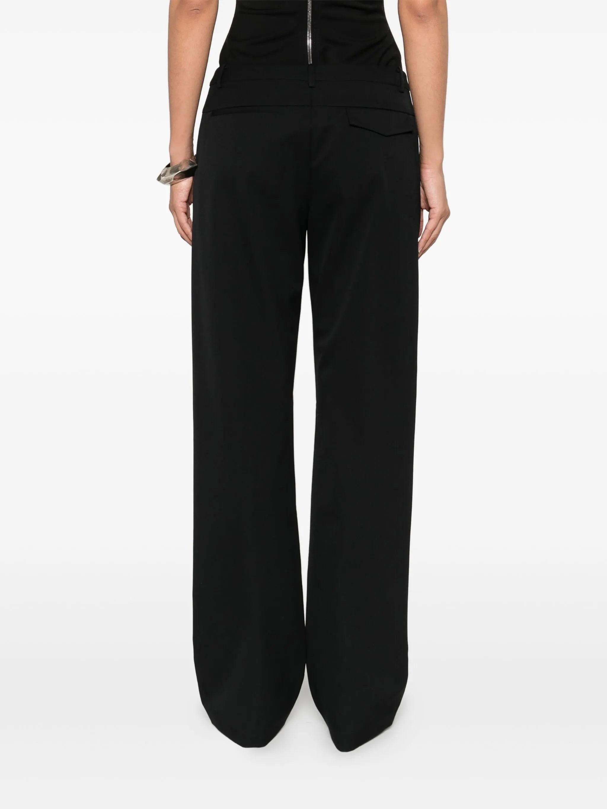 panelled slim-cut trousers