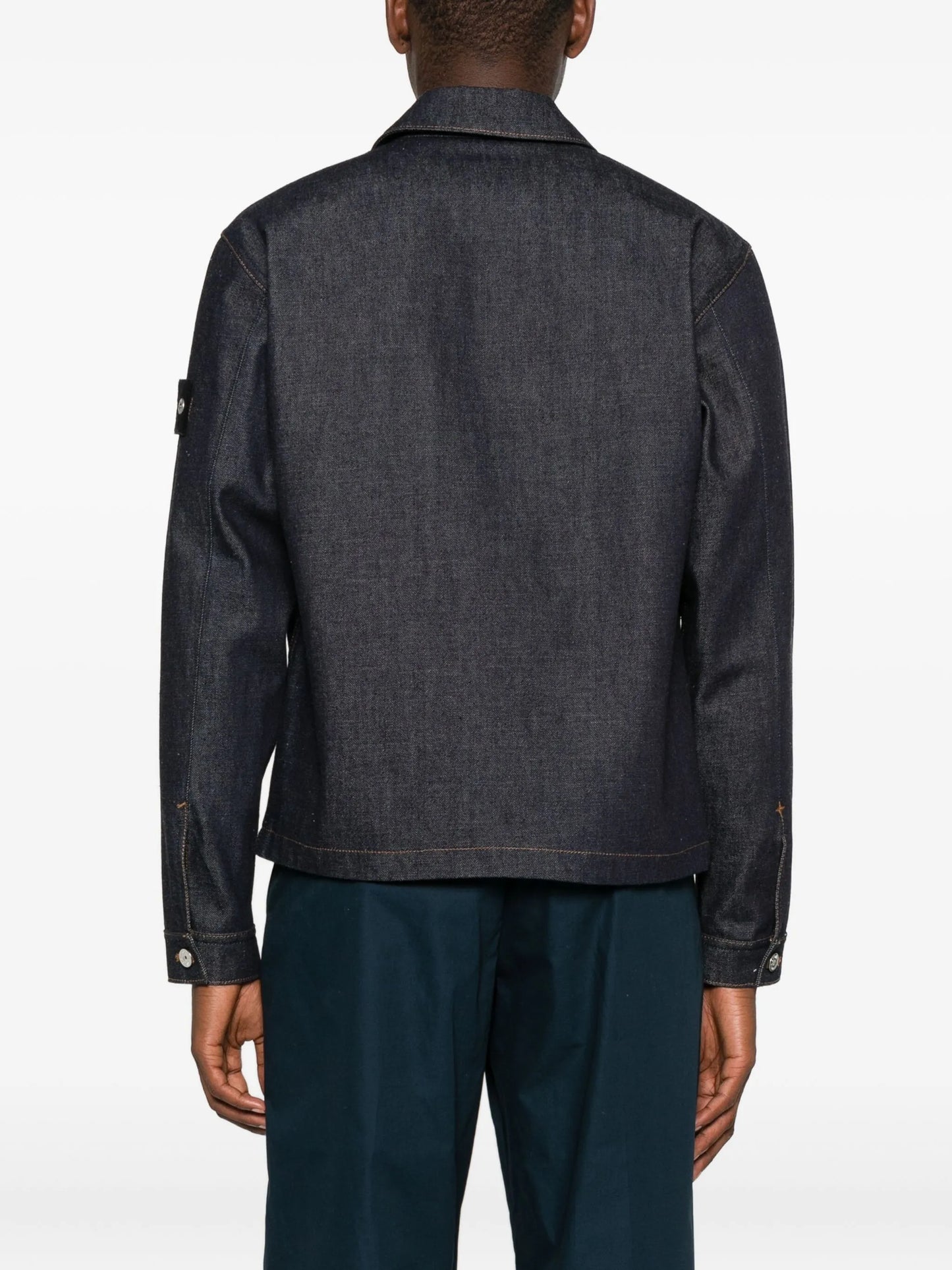 Compass-badge denim jacket