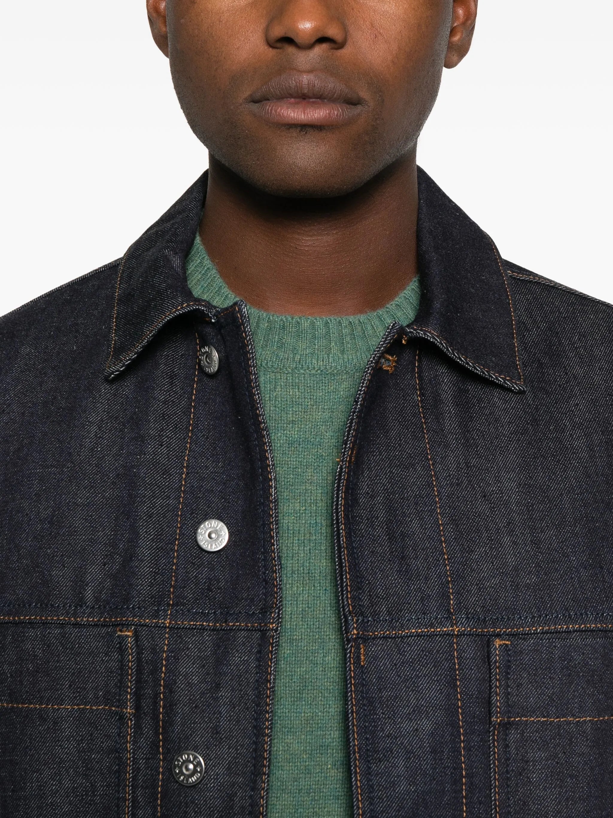 Compass-badge denim jacket