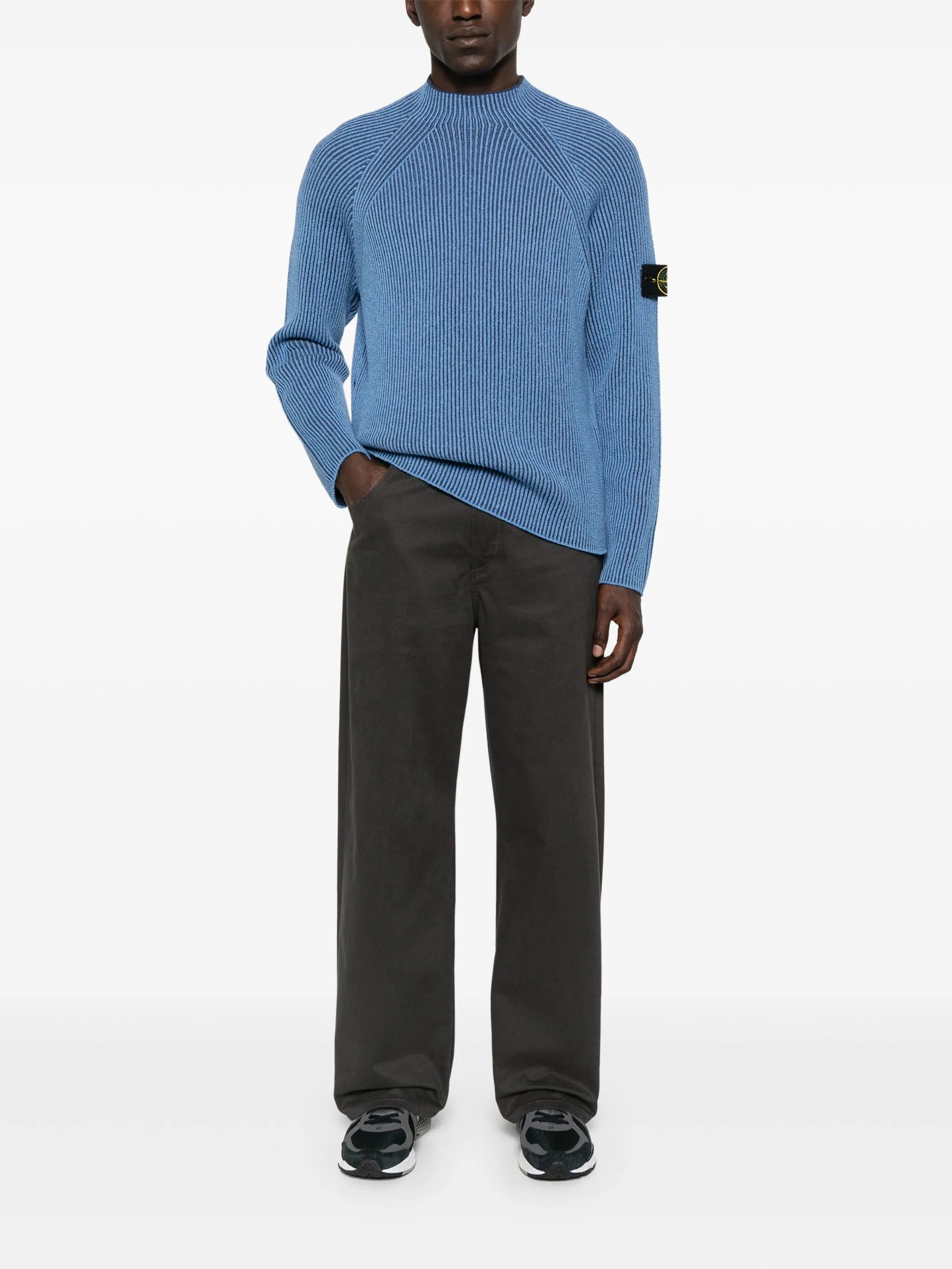 ribbed crew-neck sweater