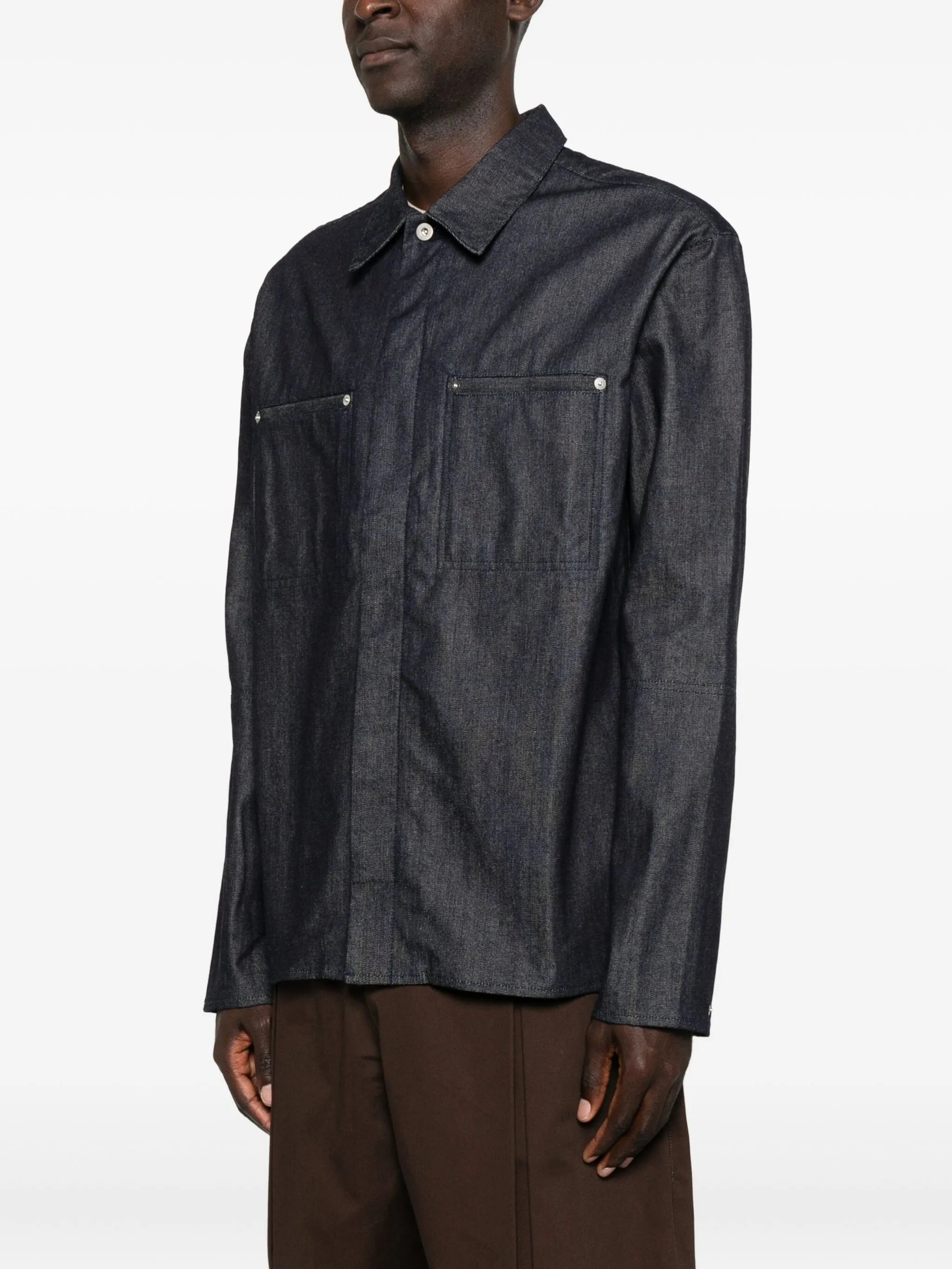 long-sleeved denim shirt