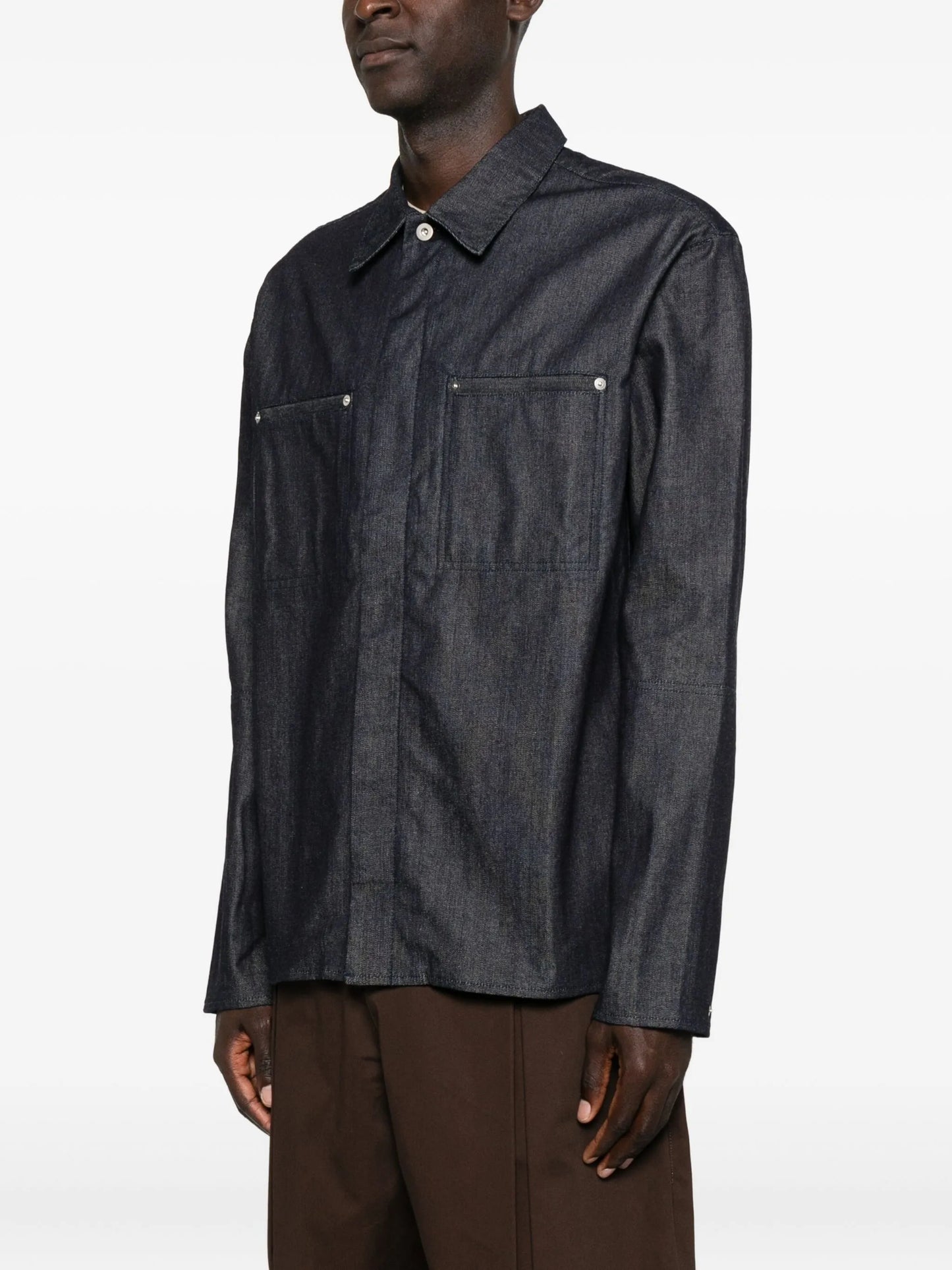 long-sleeved denim shirt