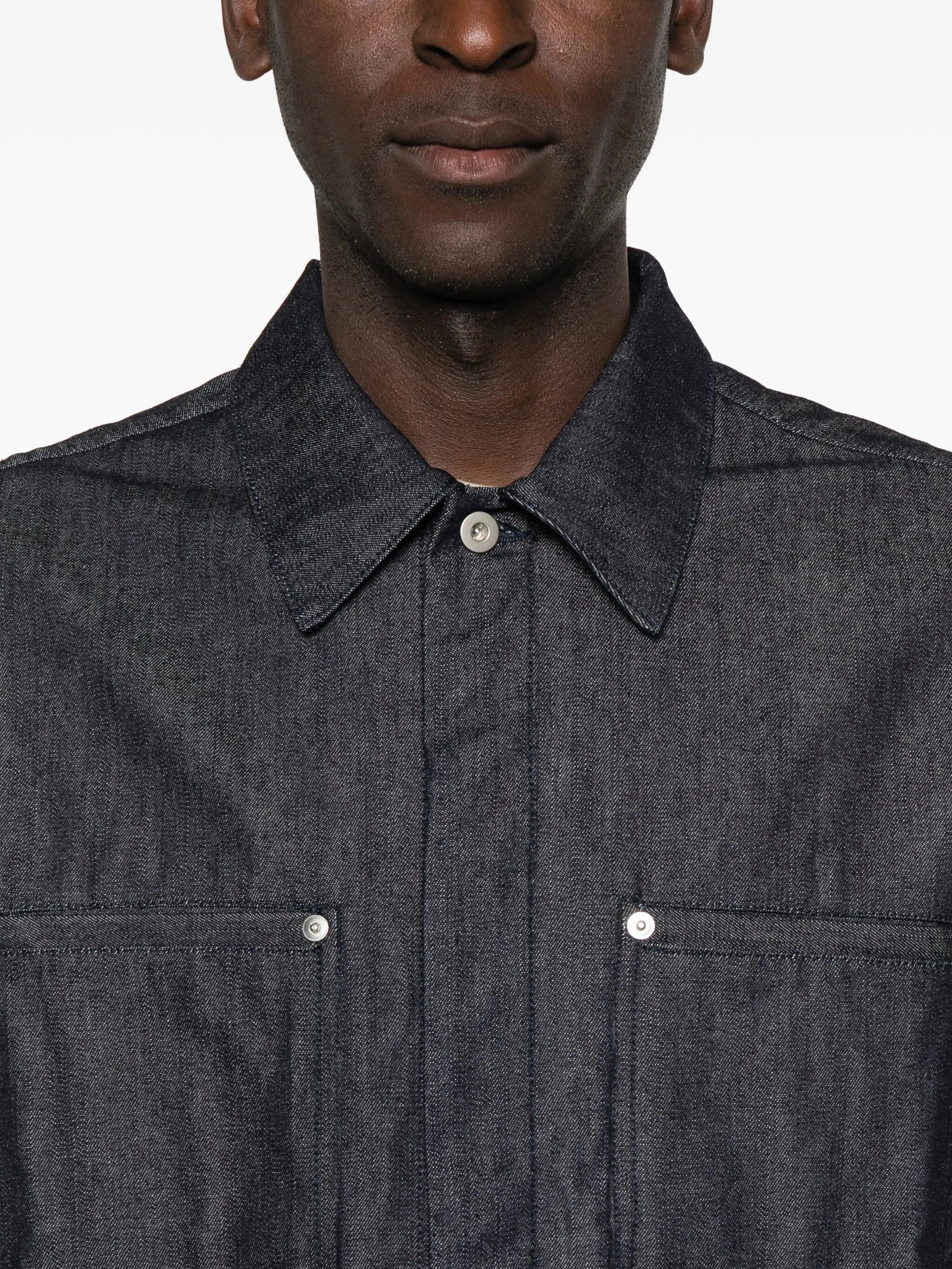 long-sleeved denim shirt