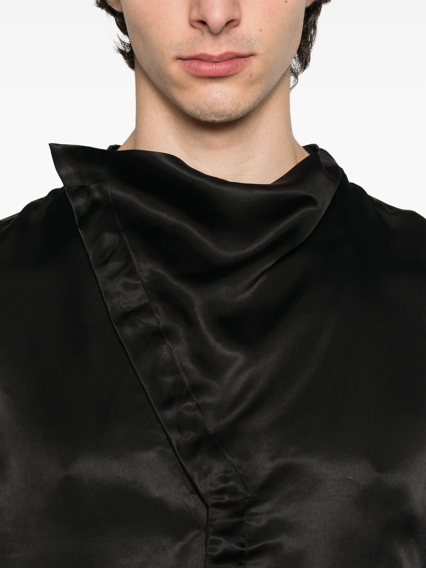 cowl-neck shirt