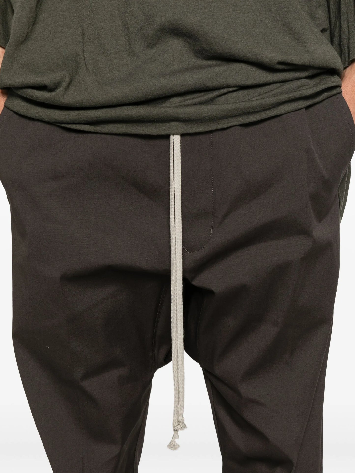 drawstring straight-leg trousers