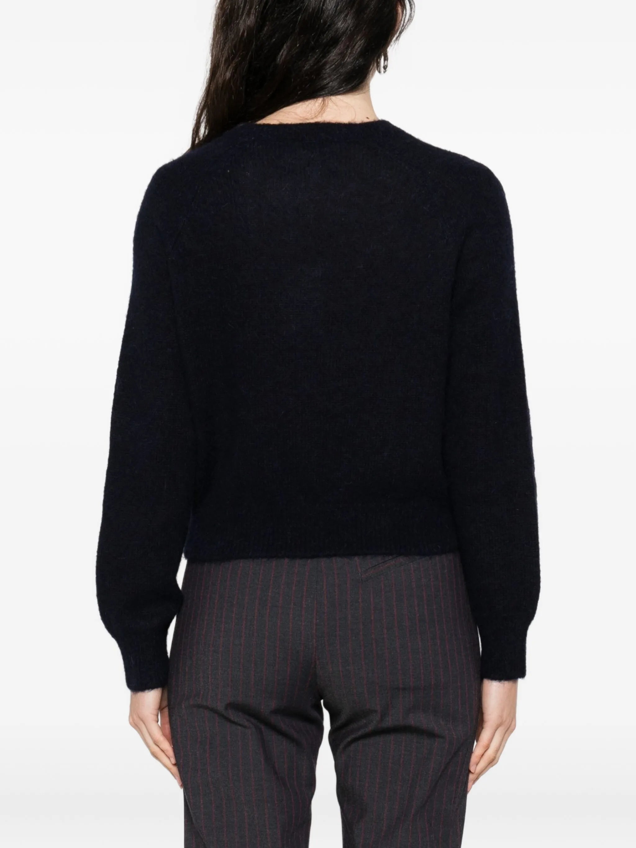 fine-knit button-up cardigan