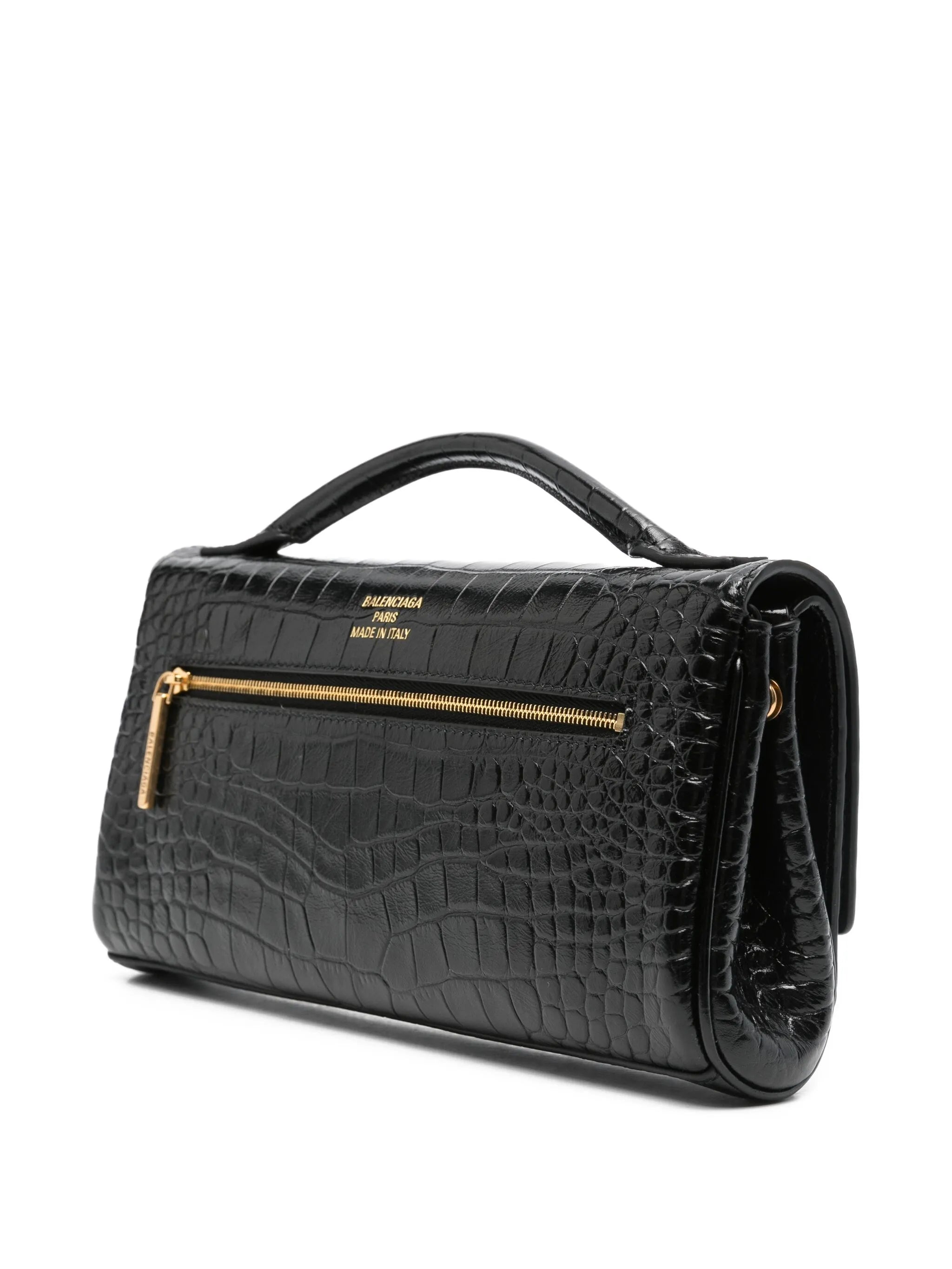 embossed croc crossbody bag
