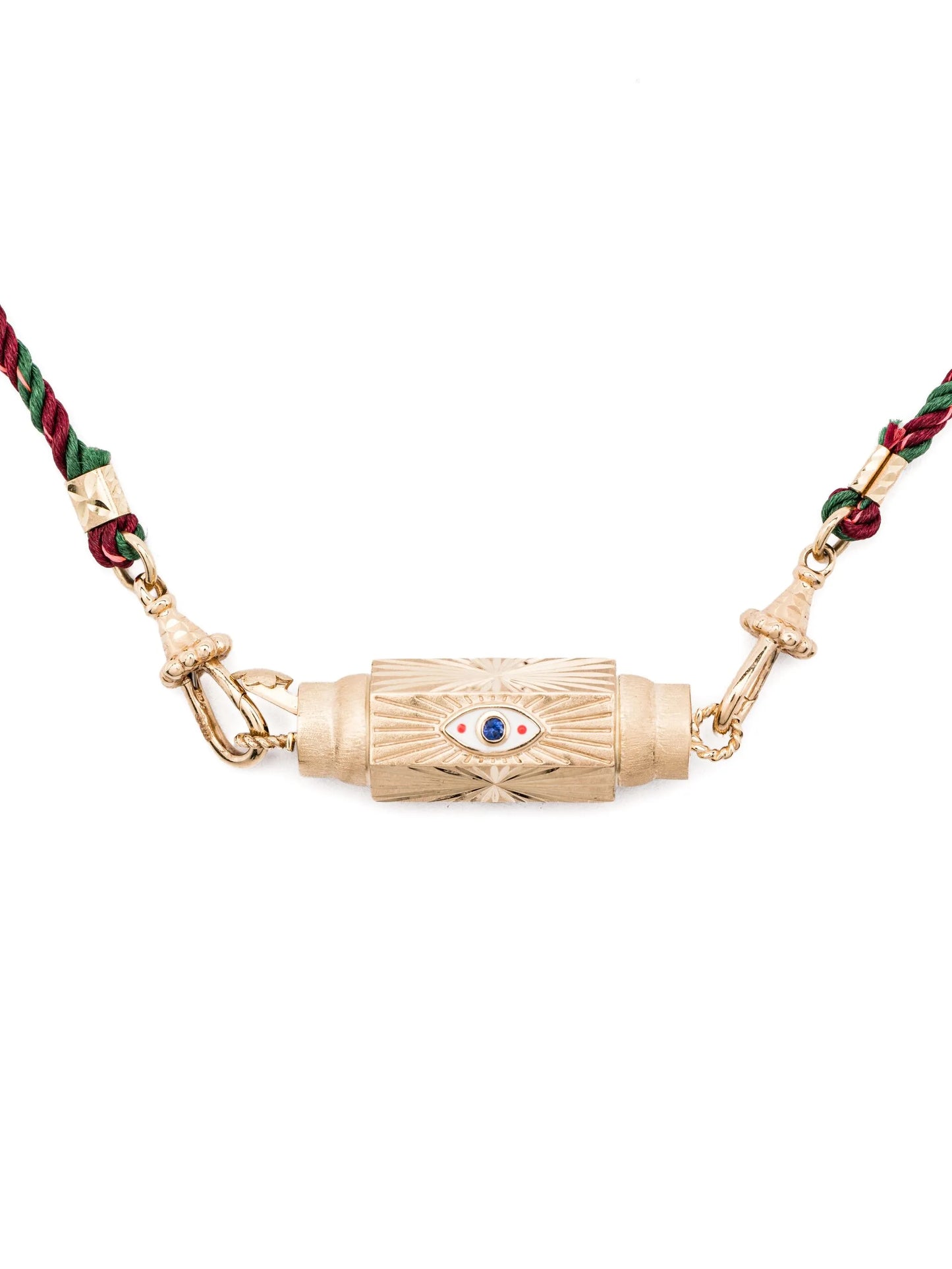 14K yellow gold Evil Eye sapphire necklace