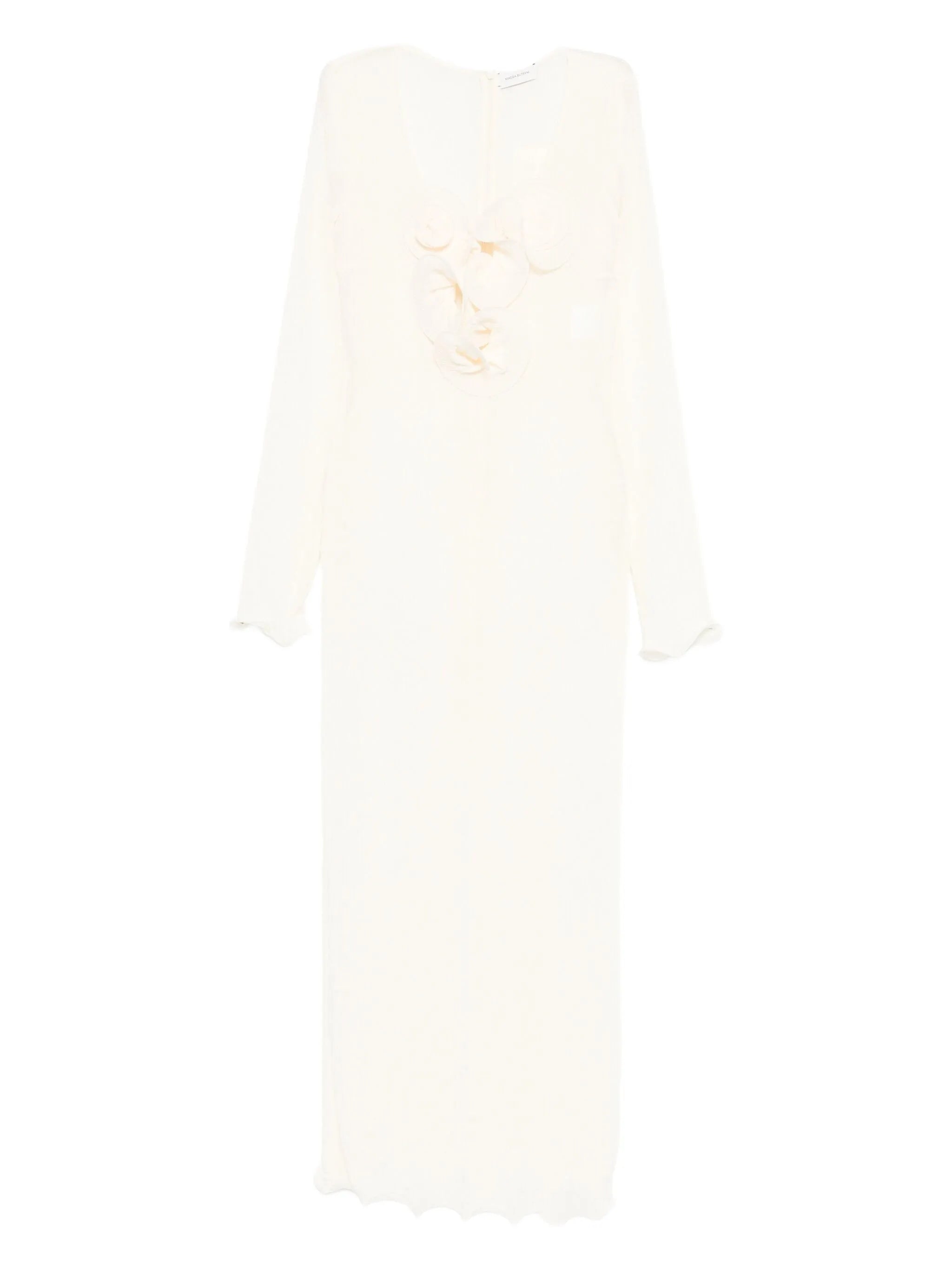 floral-appliqué maxi dress