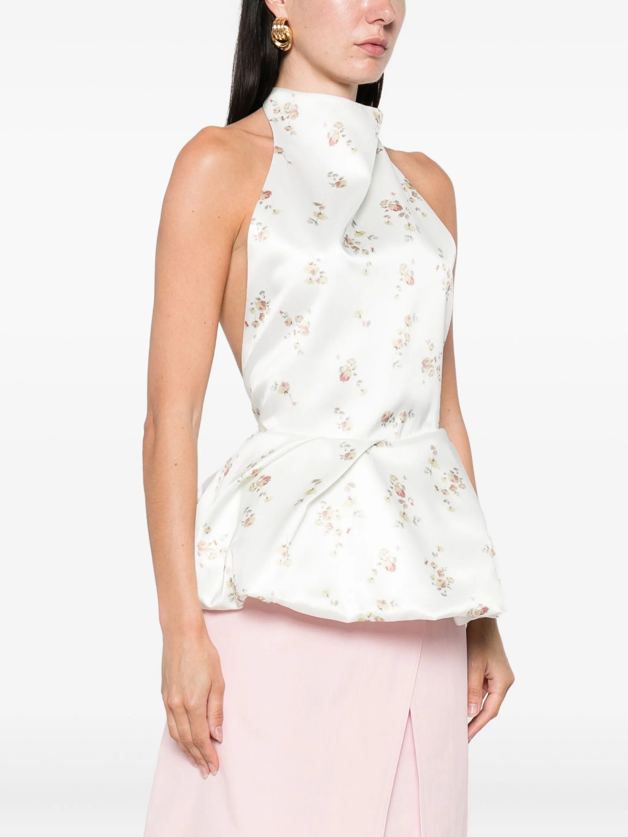 floral-print blouse