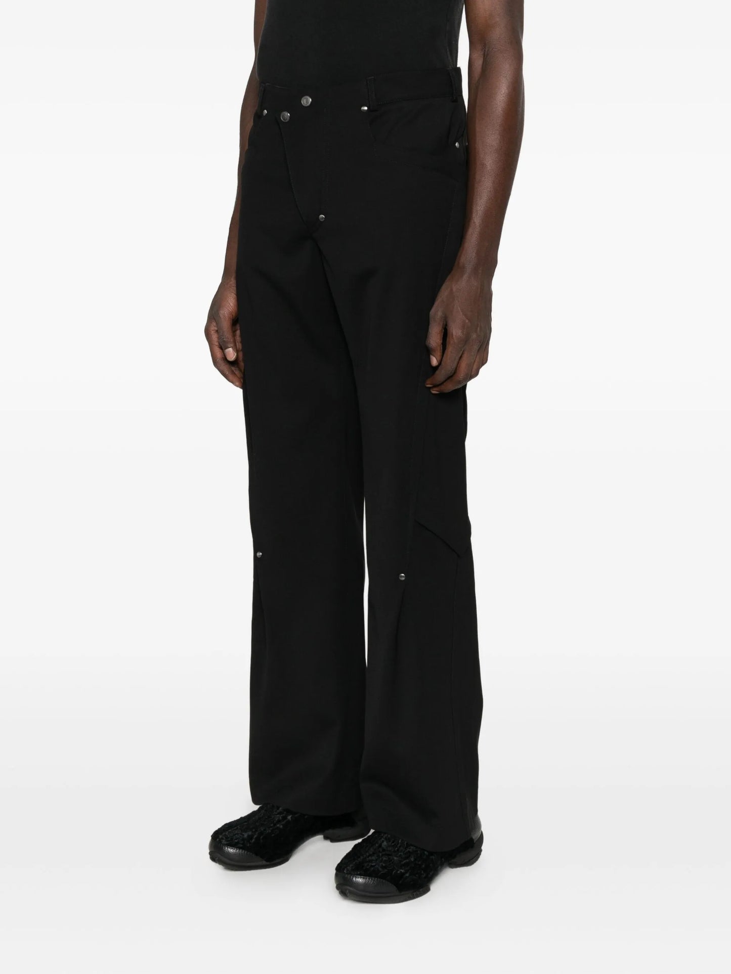studded-embellishment trousers