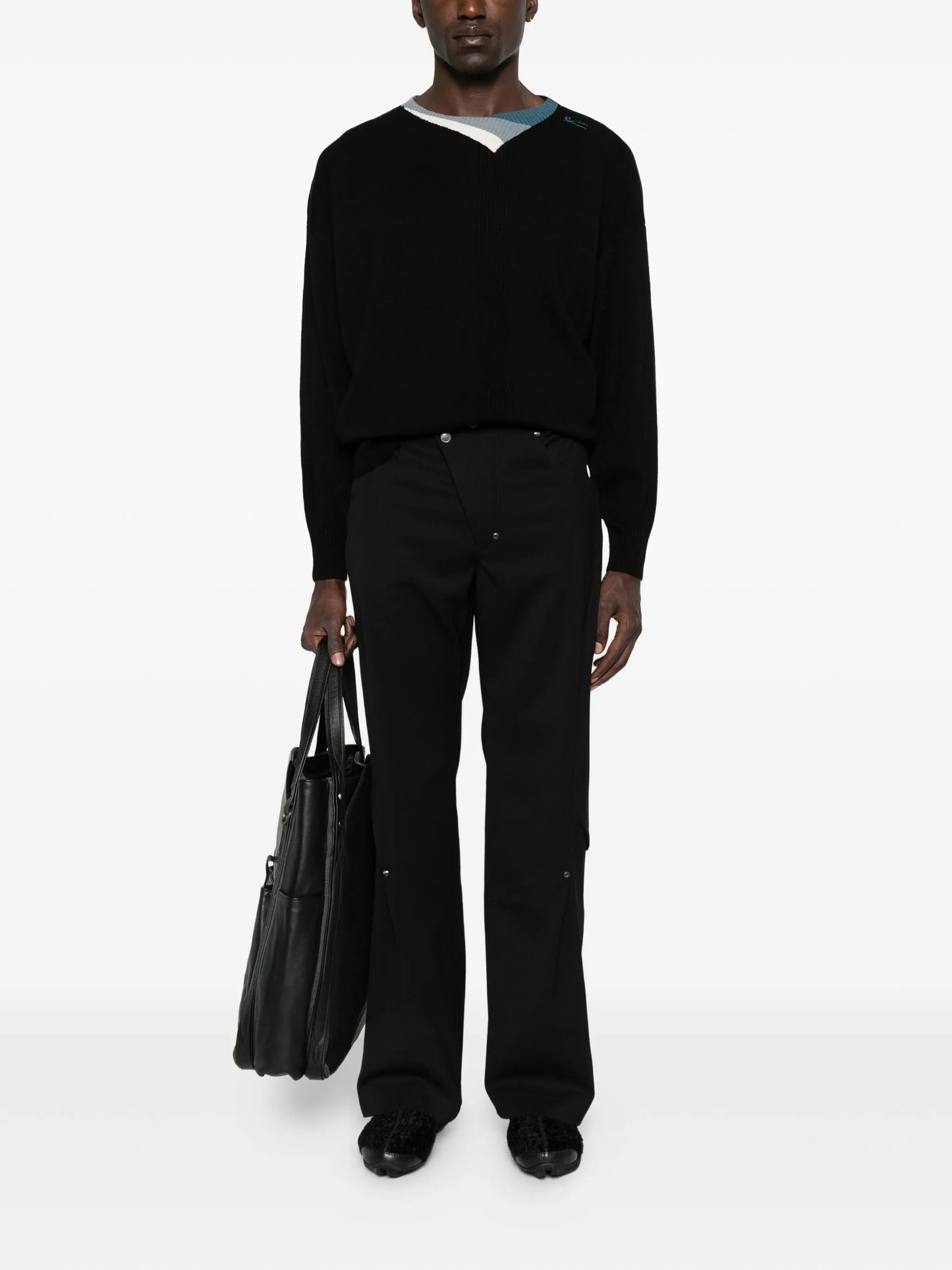 studded-embellishment trousers