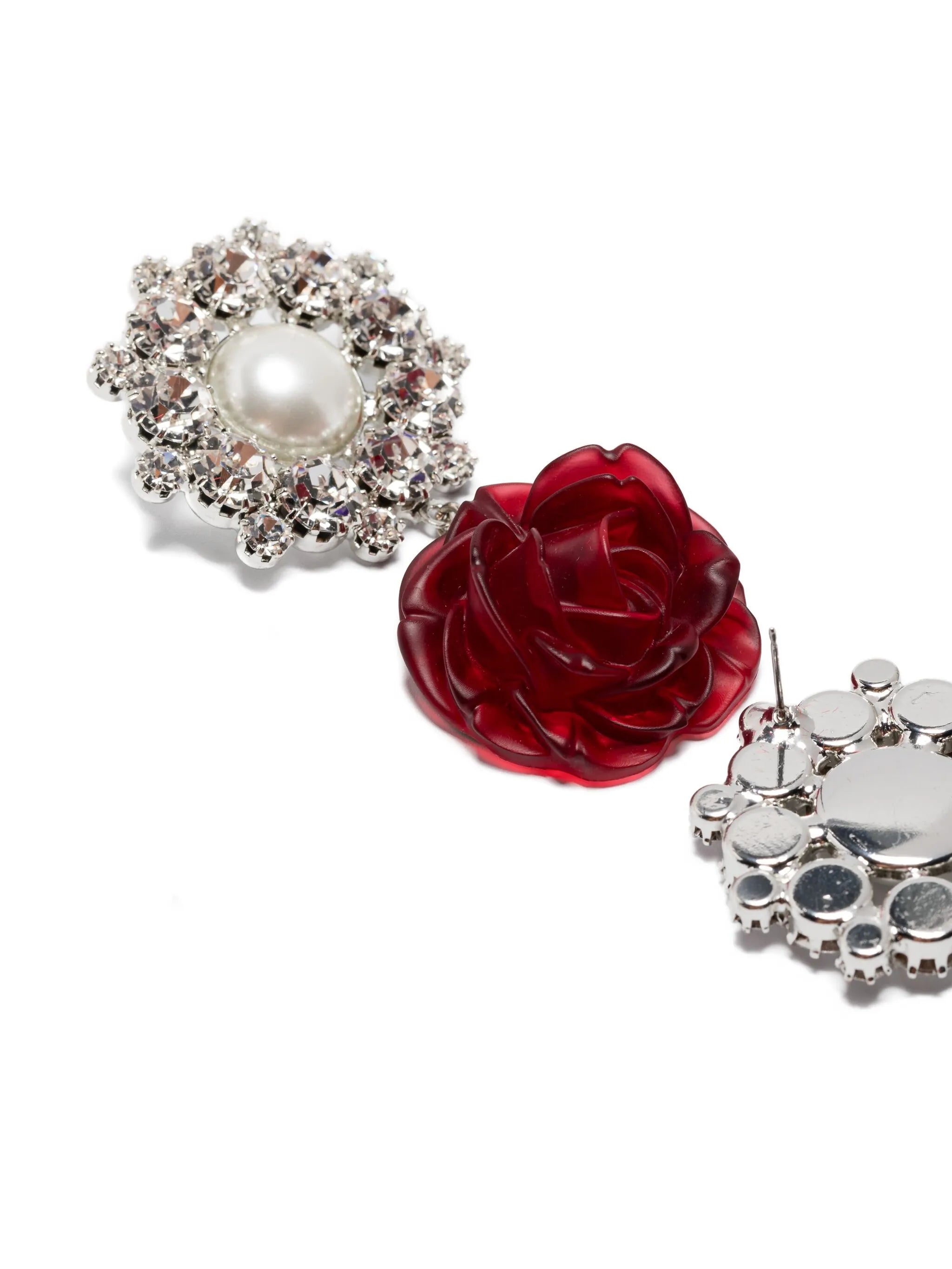 rose-appliqué earrings