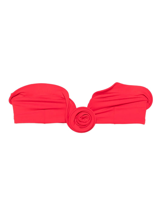 rose-appliqué bikini top